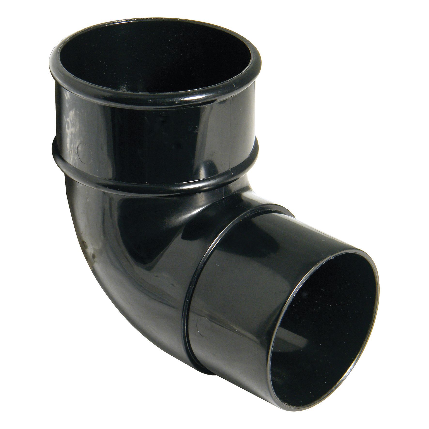 FloPlast 68mm Round Line Downpipe Offset Bend 92.5° - Black