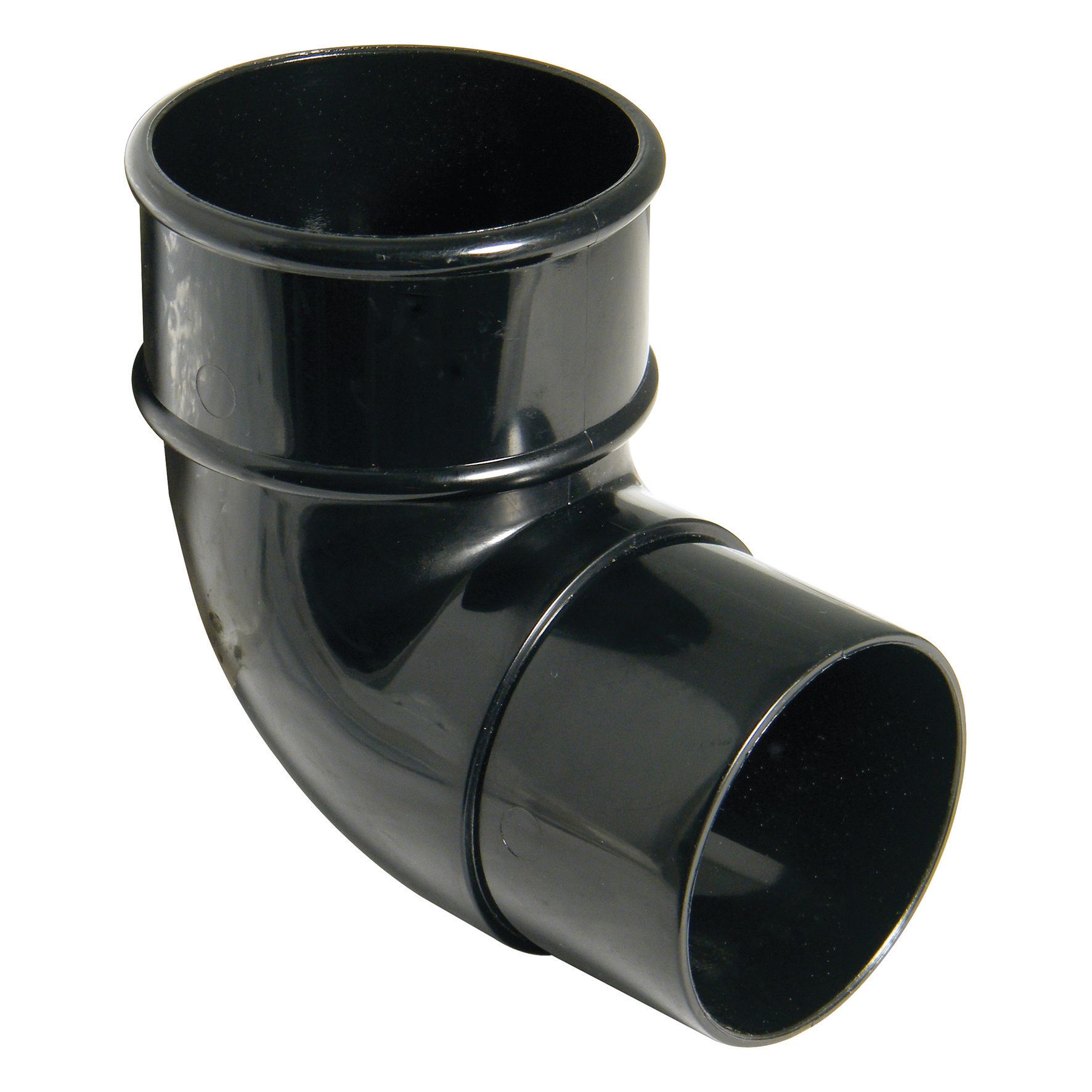 FloPlast 68mm Black Round Downpipe Offset Bend - 92.5