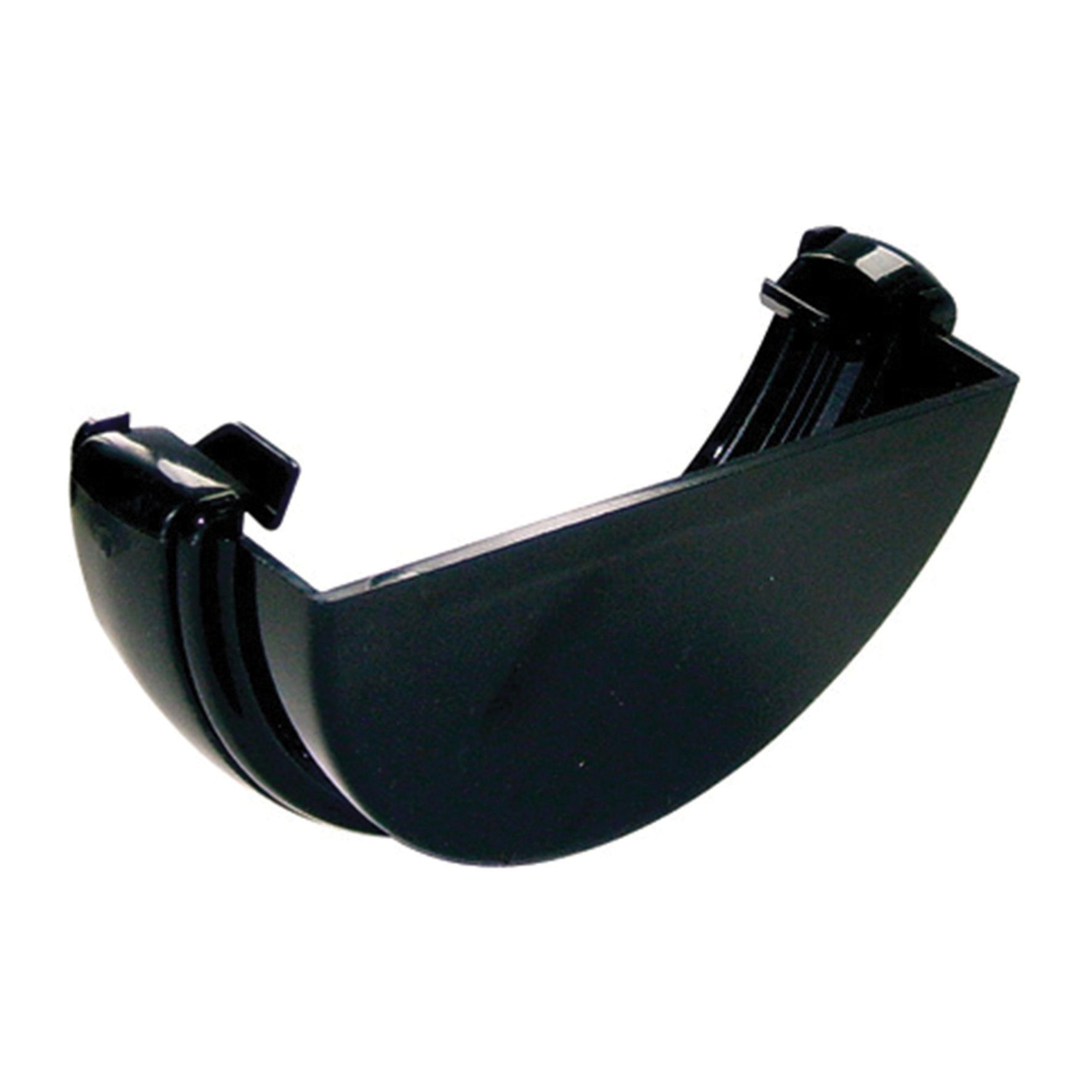 Image of FloPlast 112mm Round Line Gutter External Stop End - Black