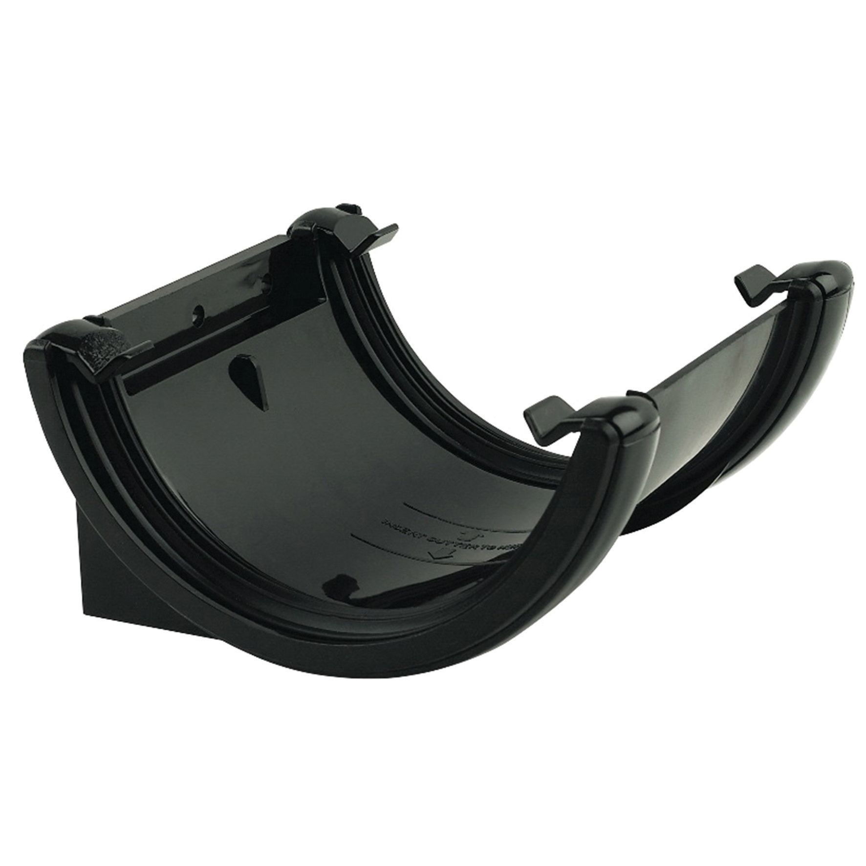 FloPlast 112mm Black Half Round Gutter Union Bracket