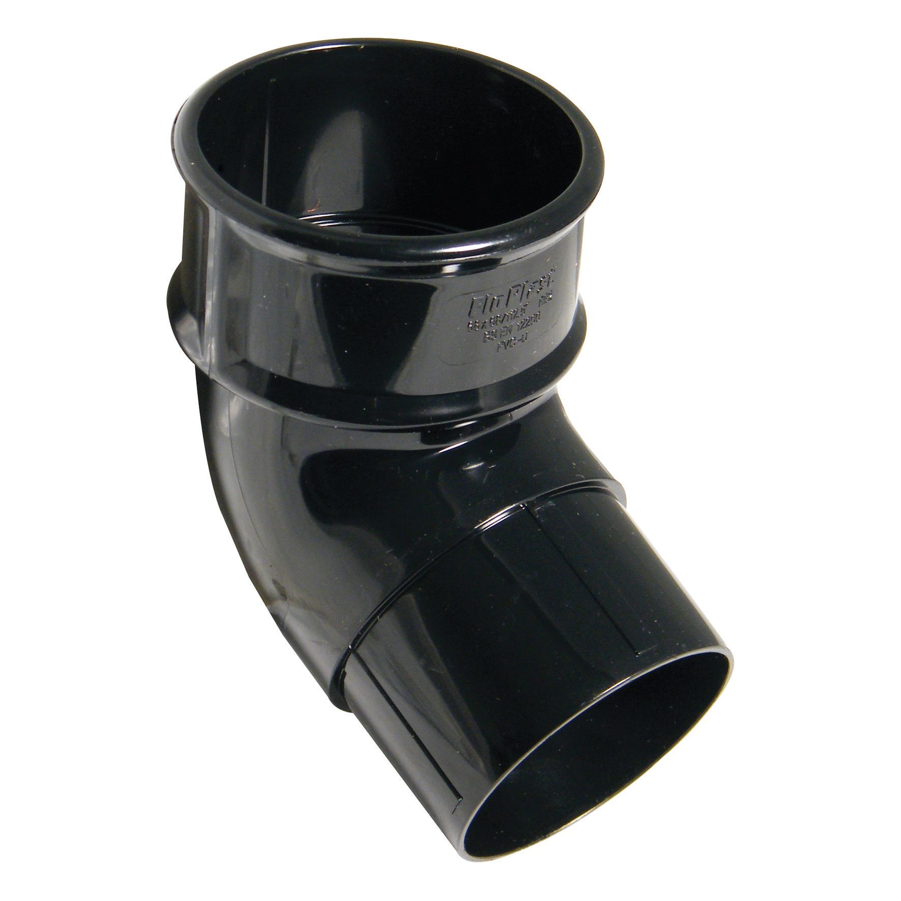 FloPlast 68mm Black Round Downpipe Offset Bend - 112.5