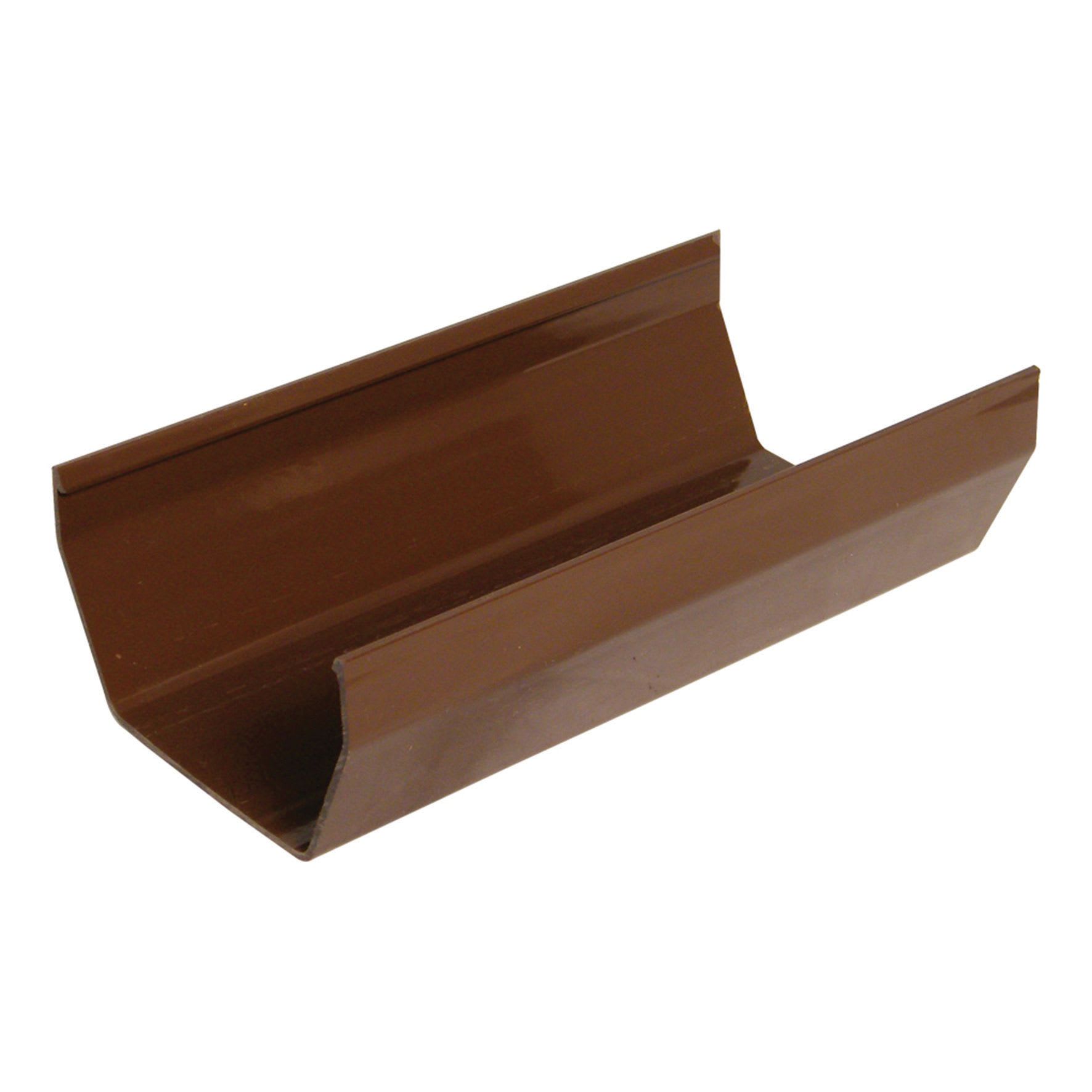 FloPlast 114mm Square Line Gutter Brown 4m Wickes.co.uk
