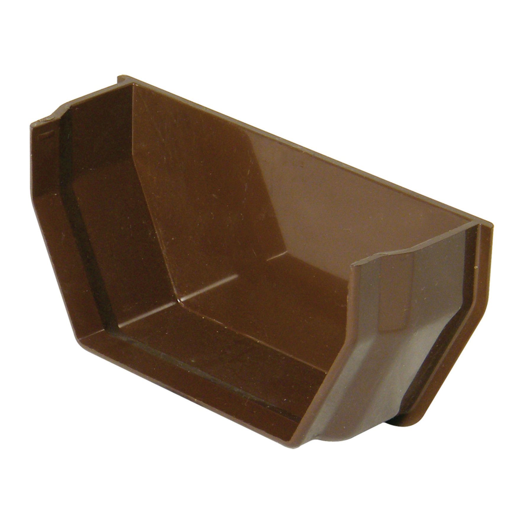 Image of FloPlast 114mm Square Line Gutter Internal Stop End - Brown