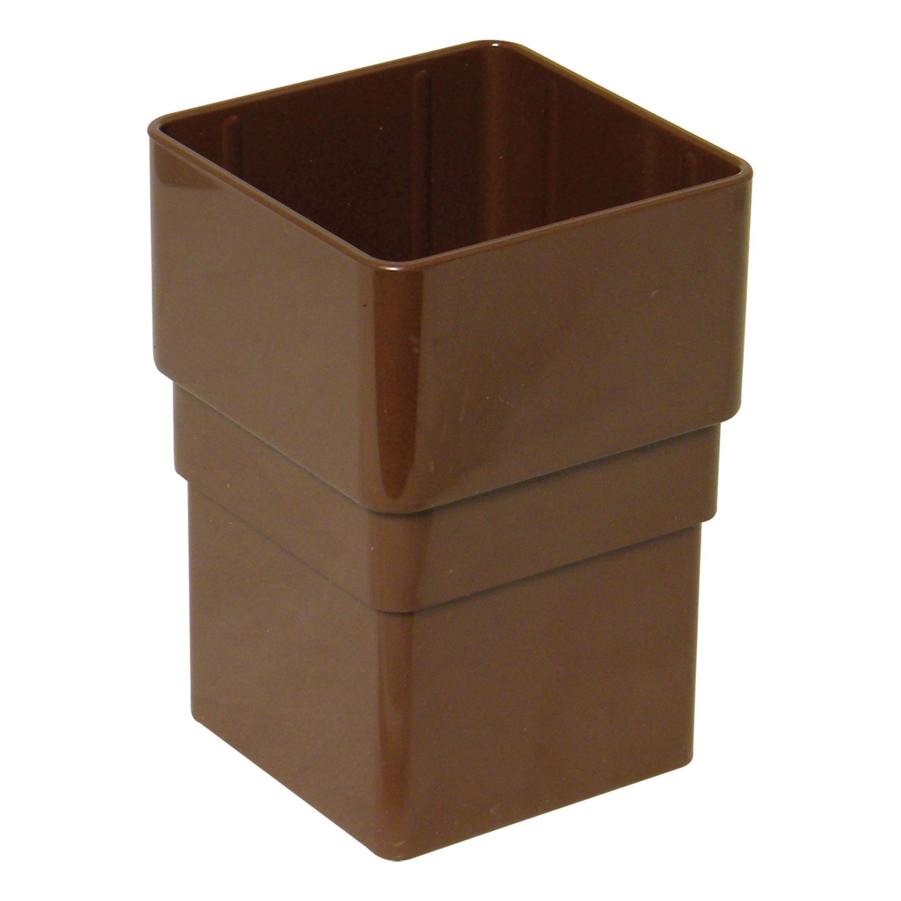 Image of FloPlast 65mm Square Line Downpipe Socket - Brown