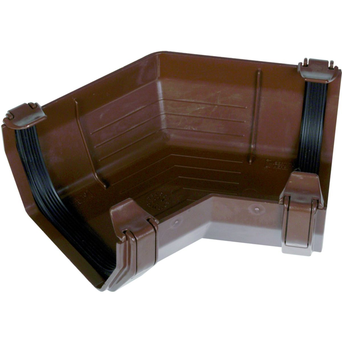 Image of FloPlast 114mm Square Line Gutter Angle 135° - Brown