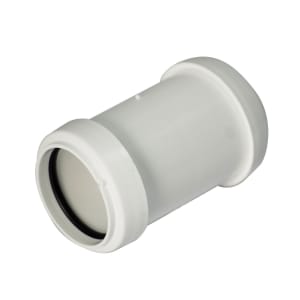 FloPlast WP08W Push-Fit Waste Straight Coupler - White 40mm