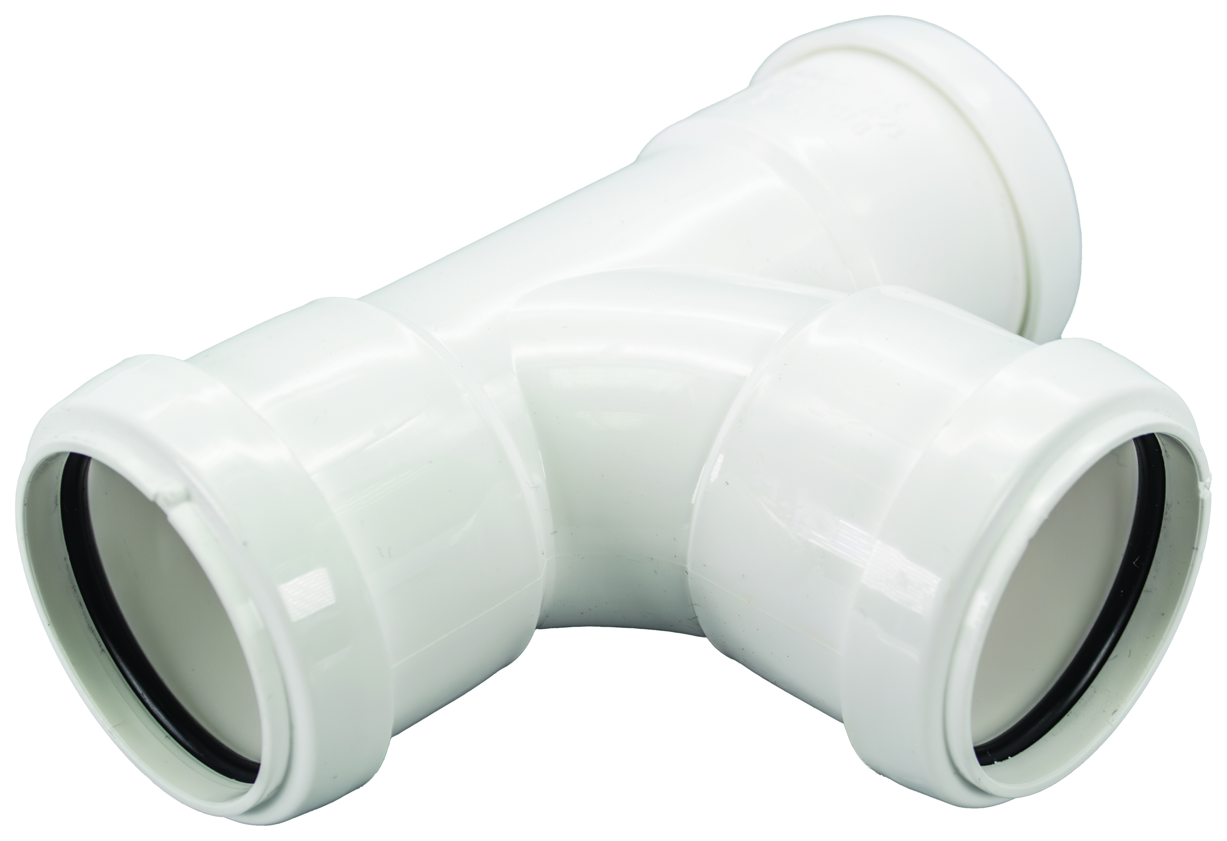 Image of FloPlast WP23W Push-Fit Waste 92.5 Deg Equal Tee - White 40mm