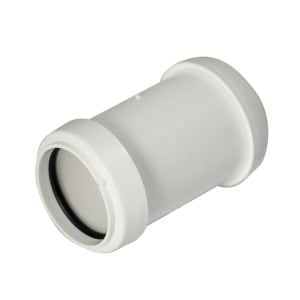 FloPlast WP07W Push-Fit Waste Straight Coupler - White 32mm