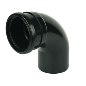 FloPlast 110mm Soil Pipe Bend Socket/Spigot 92.5 - Black