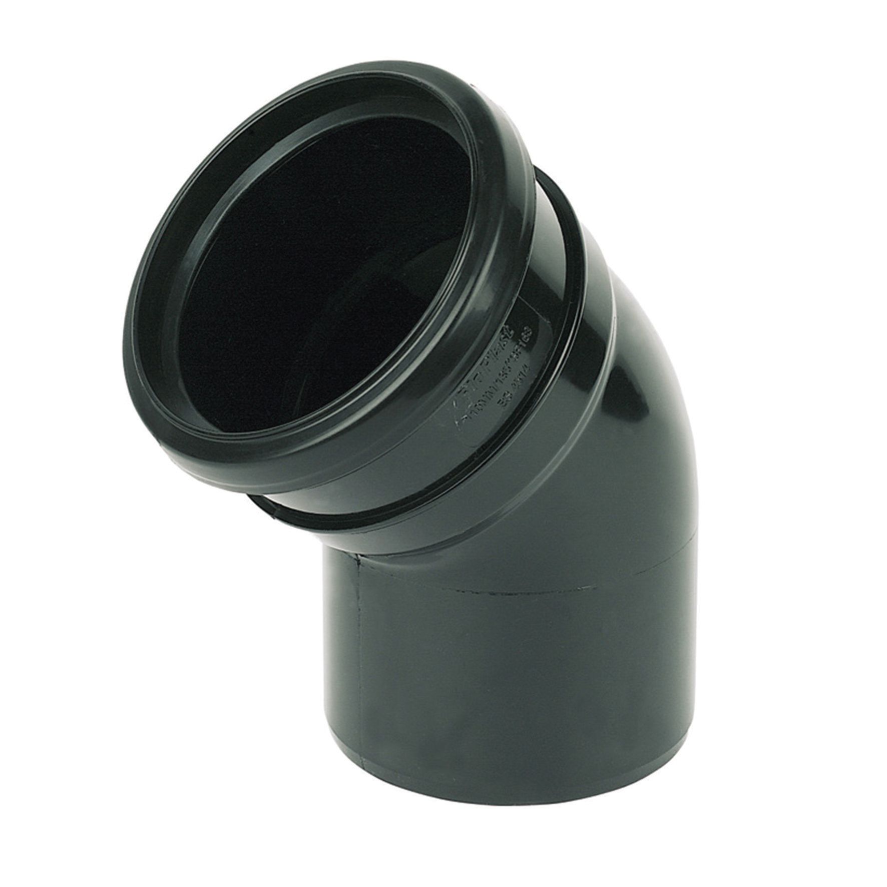 Image of FloPlast 110mm Soil Pipe Bend Socket/Spigot 135° - Black