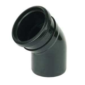 FloPlast 110mm Soil Pipe Bend Socket/Spigot 135 - Black