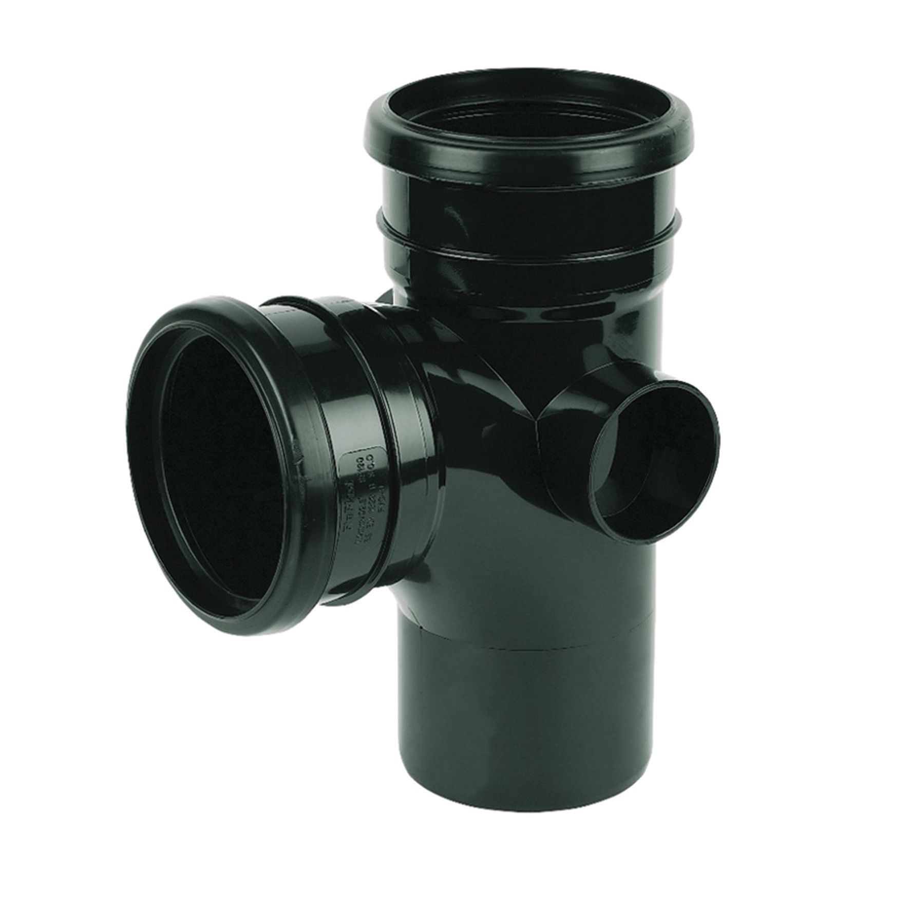 FloPlast 110mm Branch Soil Pipe Double Socket/Spigot 92.5° - Black