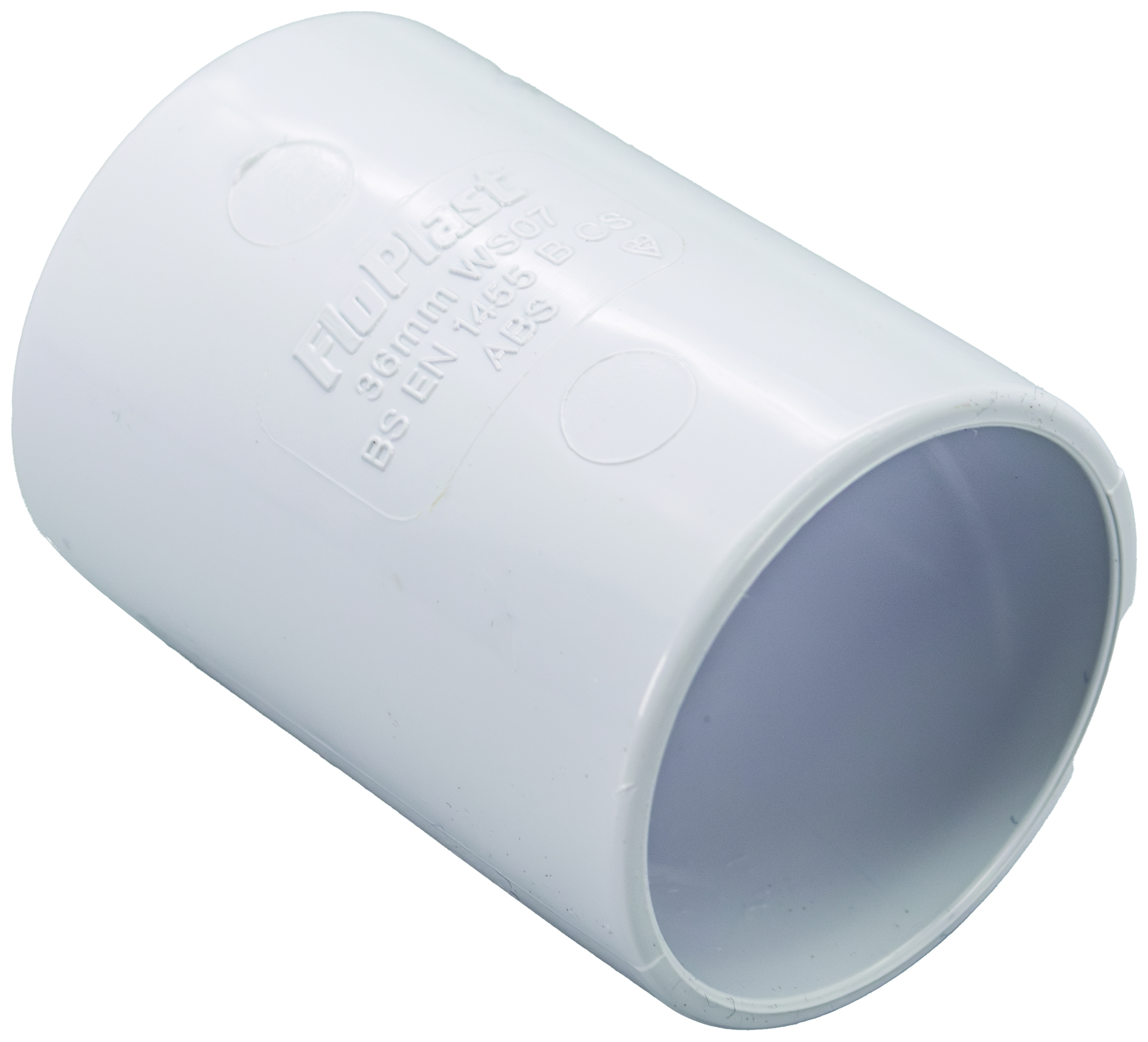 FloPlast WS07W Solvent Weld Waste Straight Coupler - White 32mm