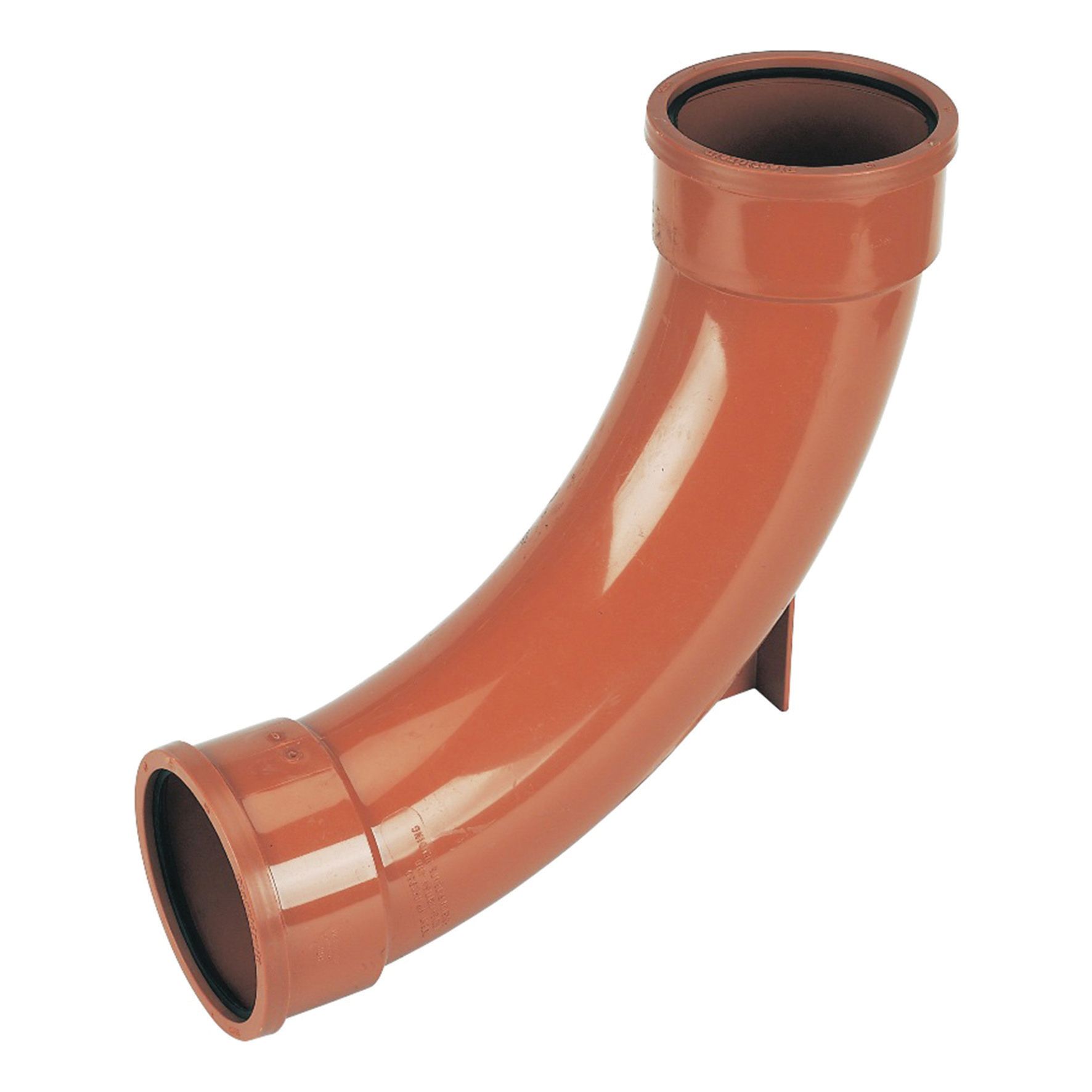 Image of FloPlast 110mm Underground Drainage Rest Bend Double Socket 87.5° - Terracotta