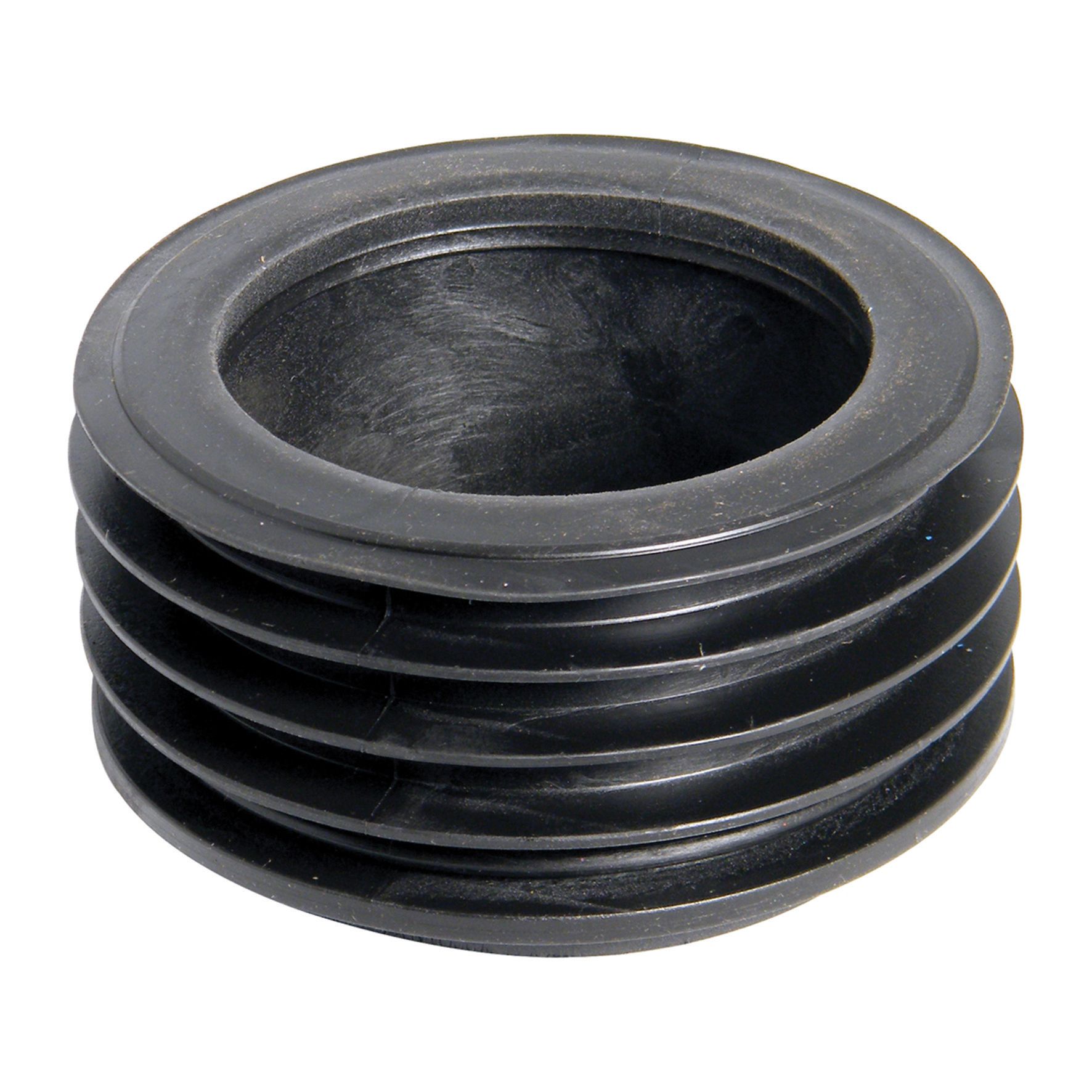 Image of FloPlast 110mm Universal Rainwater Adaptor Underground Drainage to 65mm Square or 68mm Round Downpipe - Black