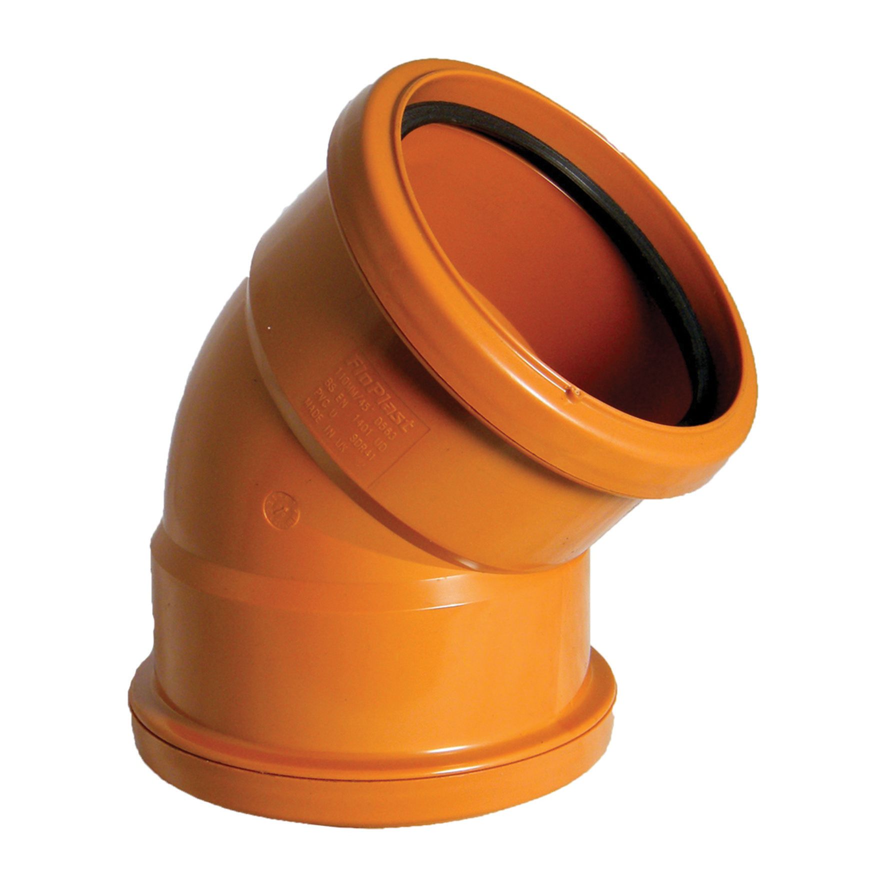 FloPlast 110mm Underground Drainage Bend Double Socket 45 - Terracotta