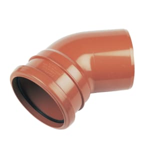 FloPlast 110mm Underground Drainage Bend Socket/Spigot 45 - Terracotta