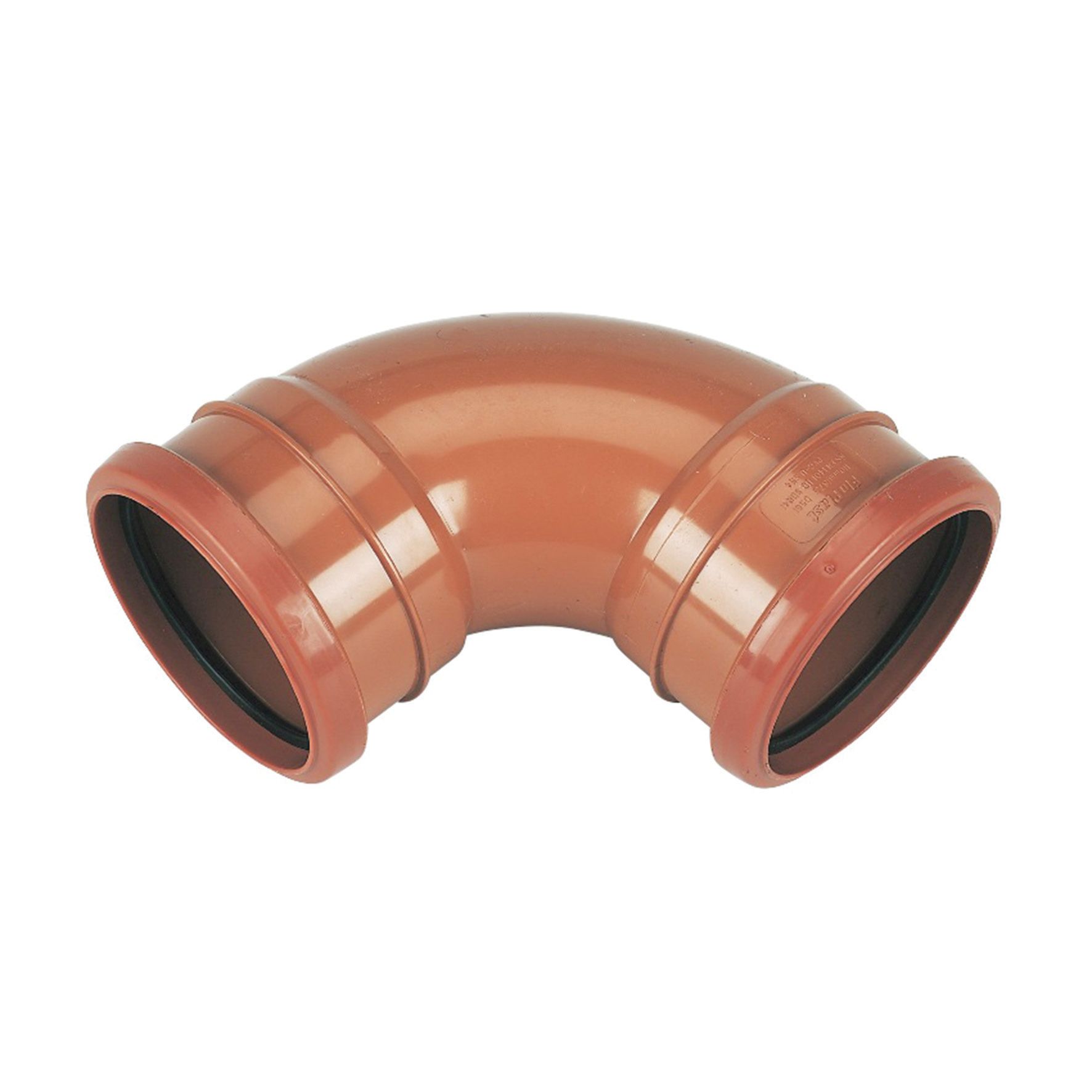 Image of FloPlast 110mm Underground Drainage Bend Double Socket 87.5° - Terracotta