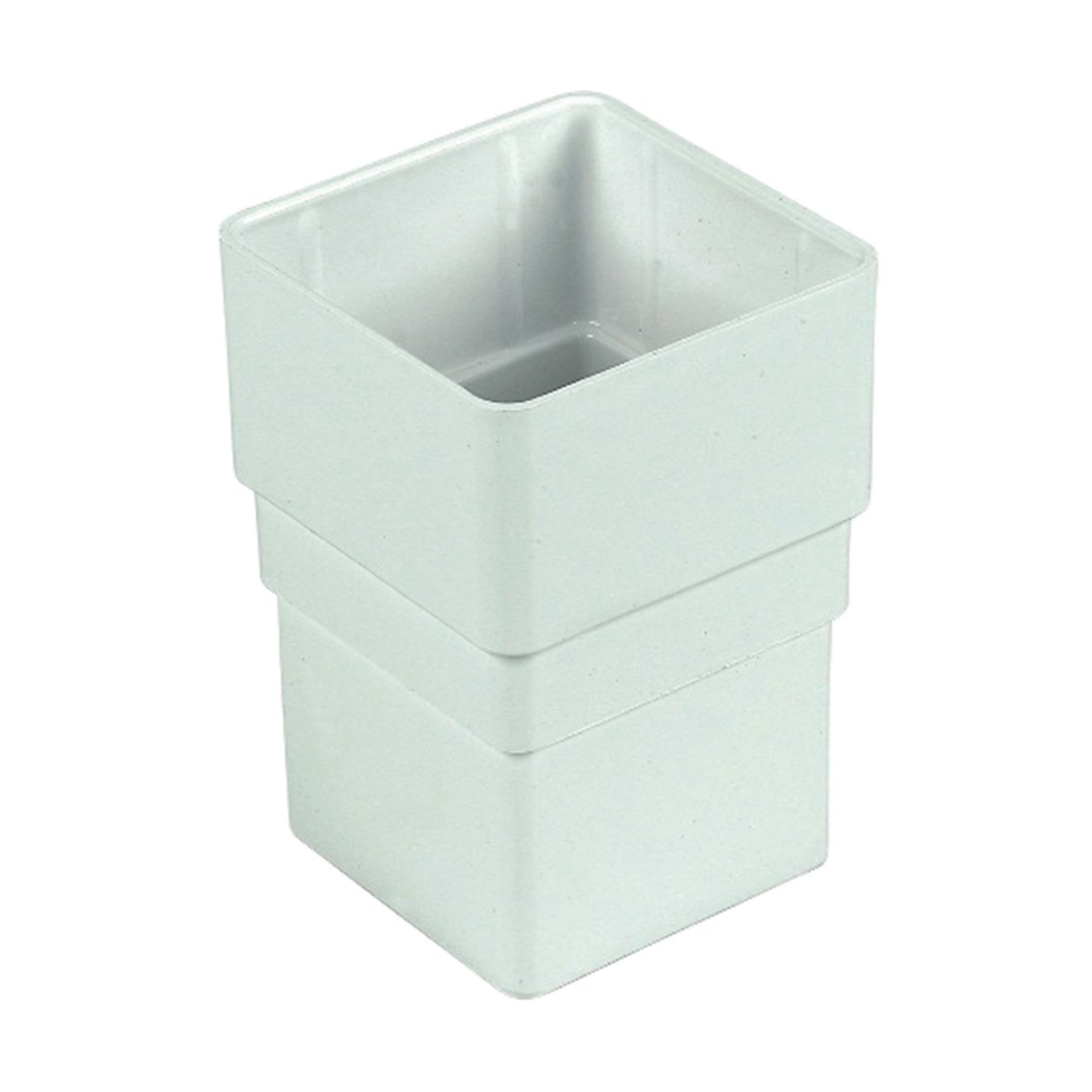 FloPlast 68mm Square Line Downpipe Socket - White