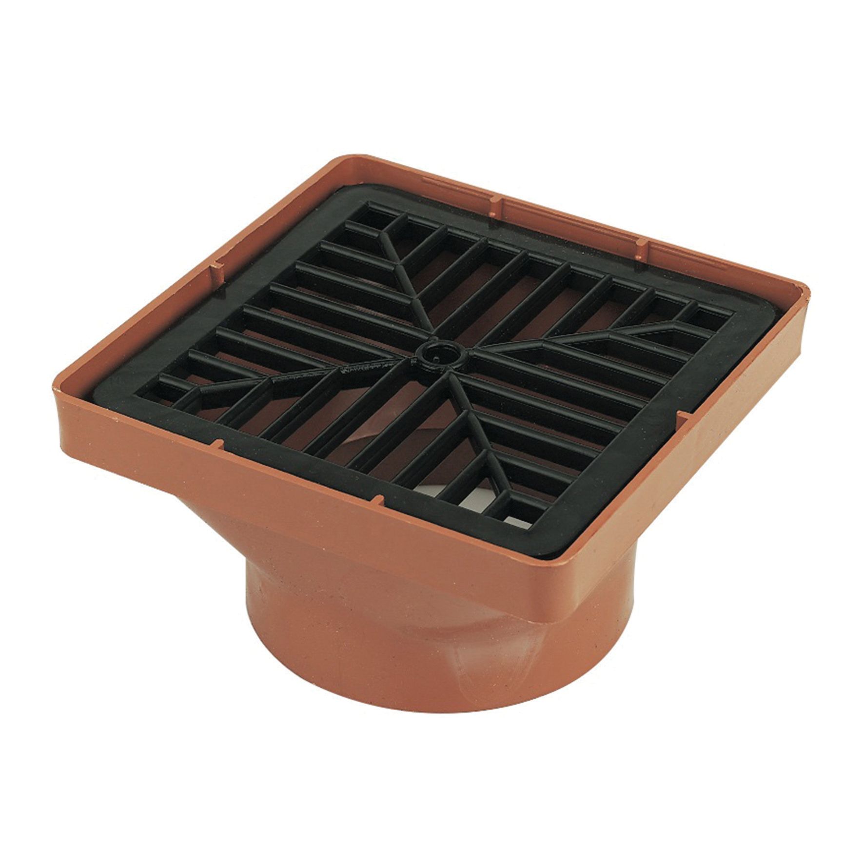 Image of FloPlast 110mm Square Drain Inlet Hopper - Terracotta