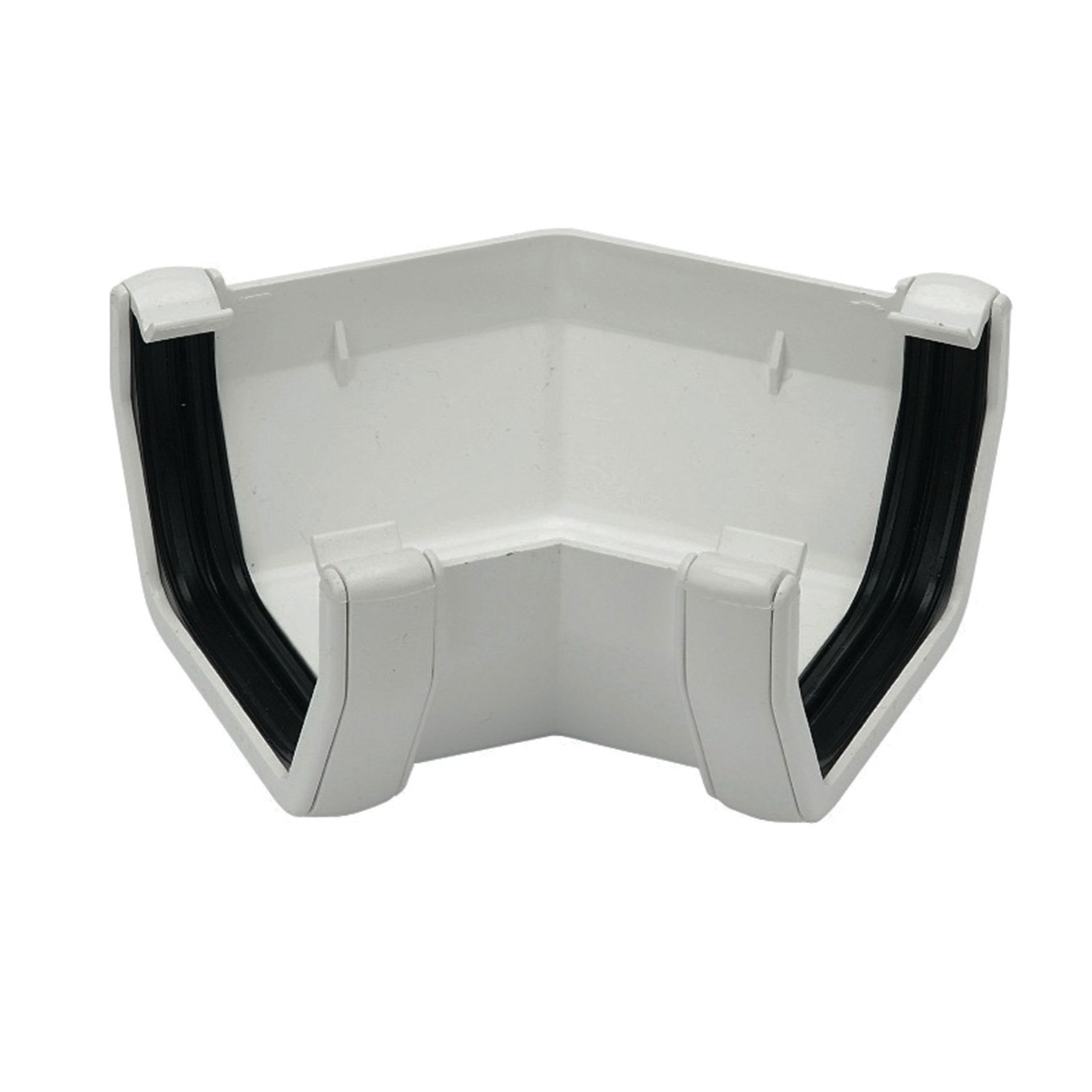 Image of FloPlast 114mm Square Line Gutter Angle 135° - White