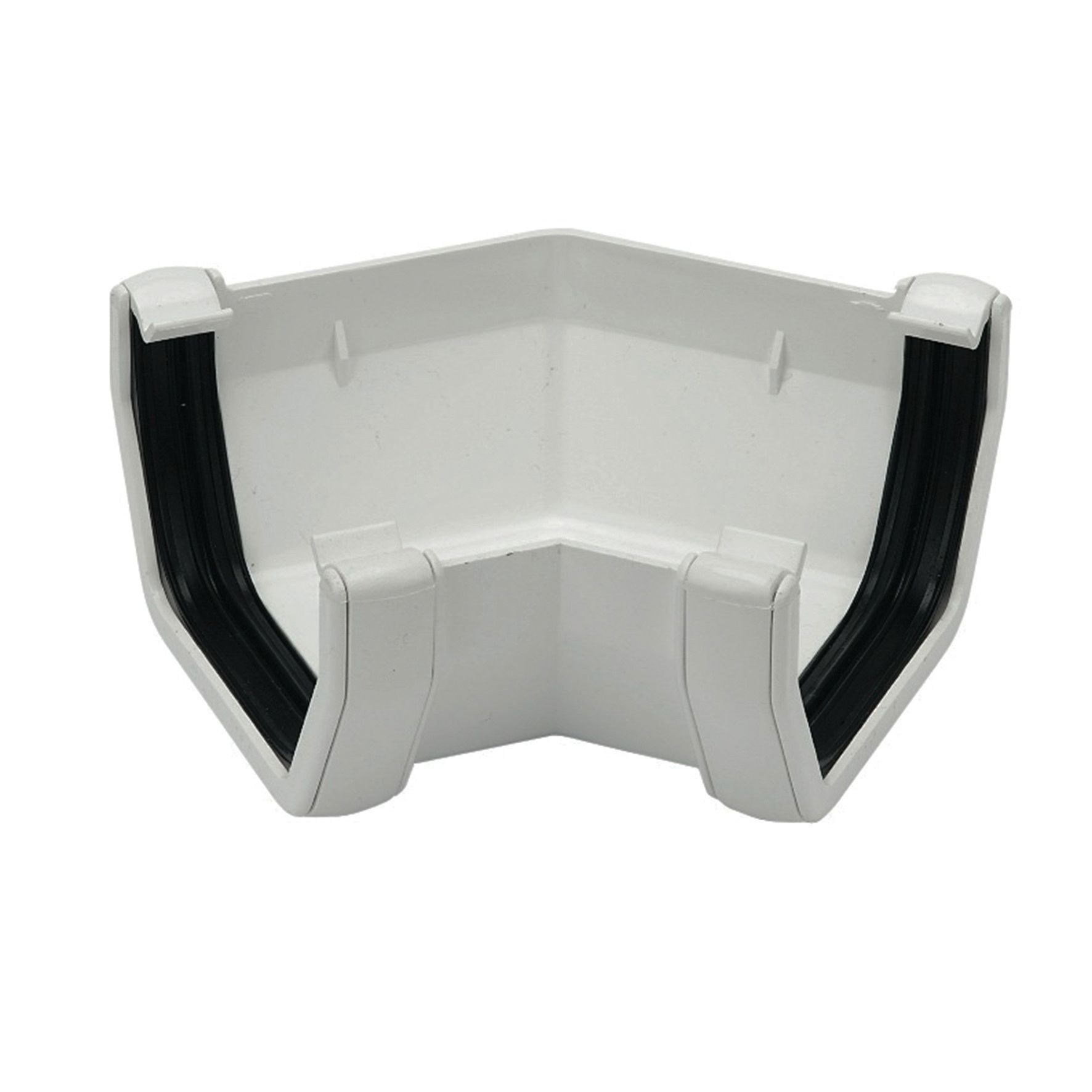 FloPlast 114mm Square Line Gutter Angle 135° - White
