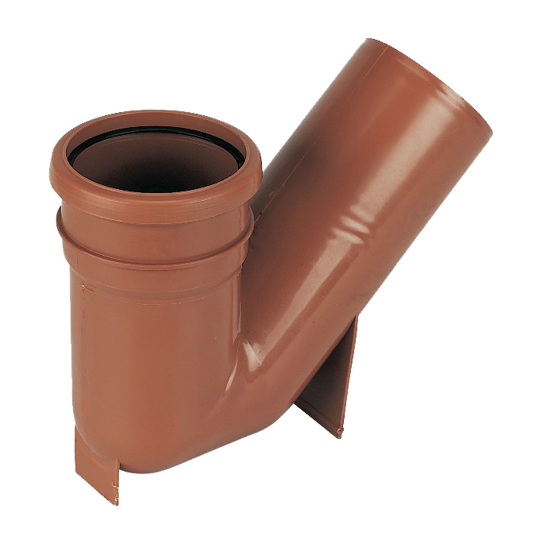 FloPlast 110mm Universal Gully Trap Socket 45 - Terracotta