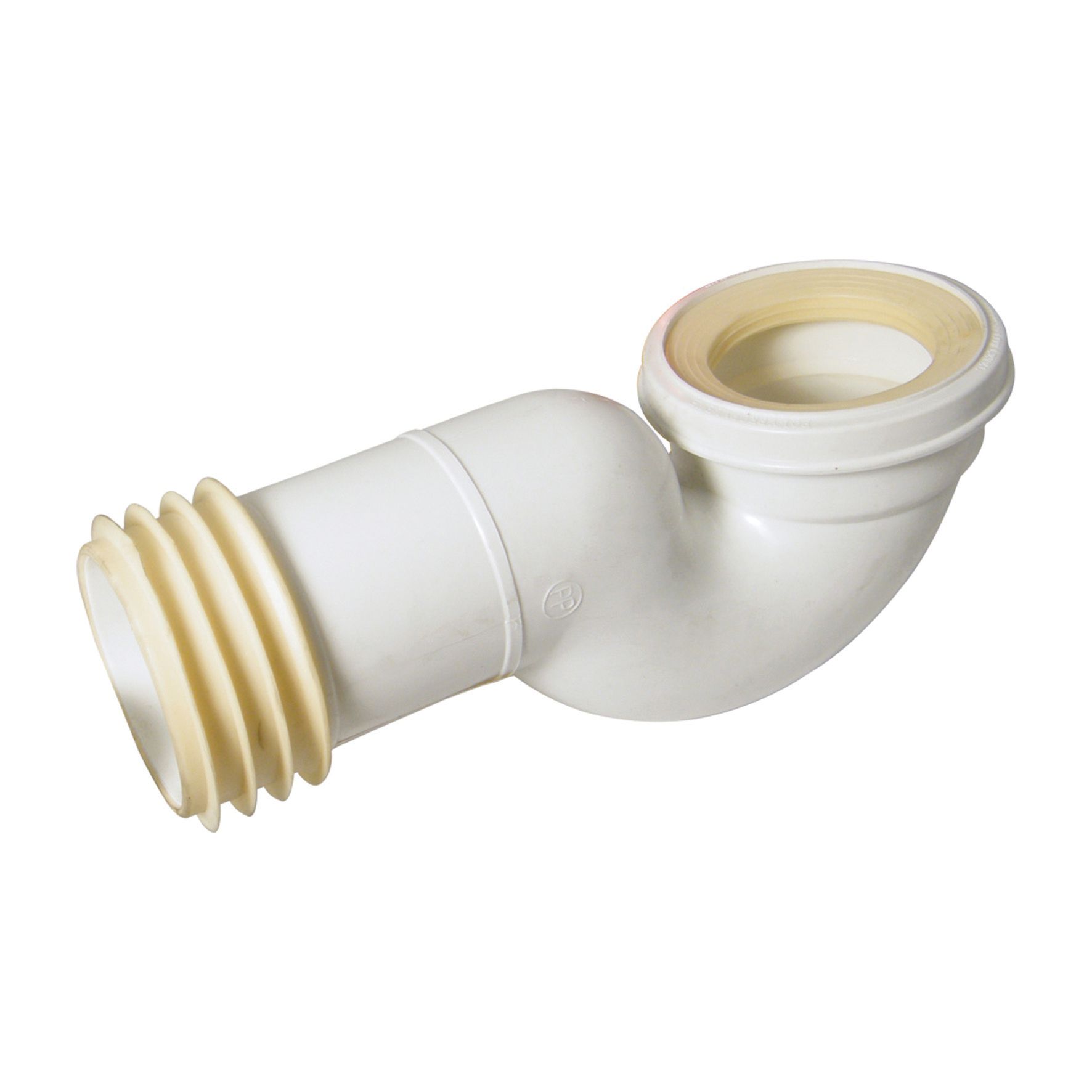 Image of FloPlast Swan Neck Soil Pan Connector - White