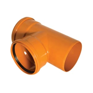 FloPlast 110mm Underground Drainage Equal Junction Double Socket/Spigot 87.5 - Terracotta