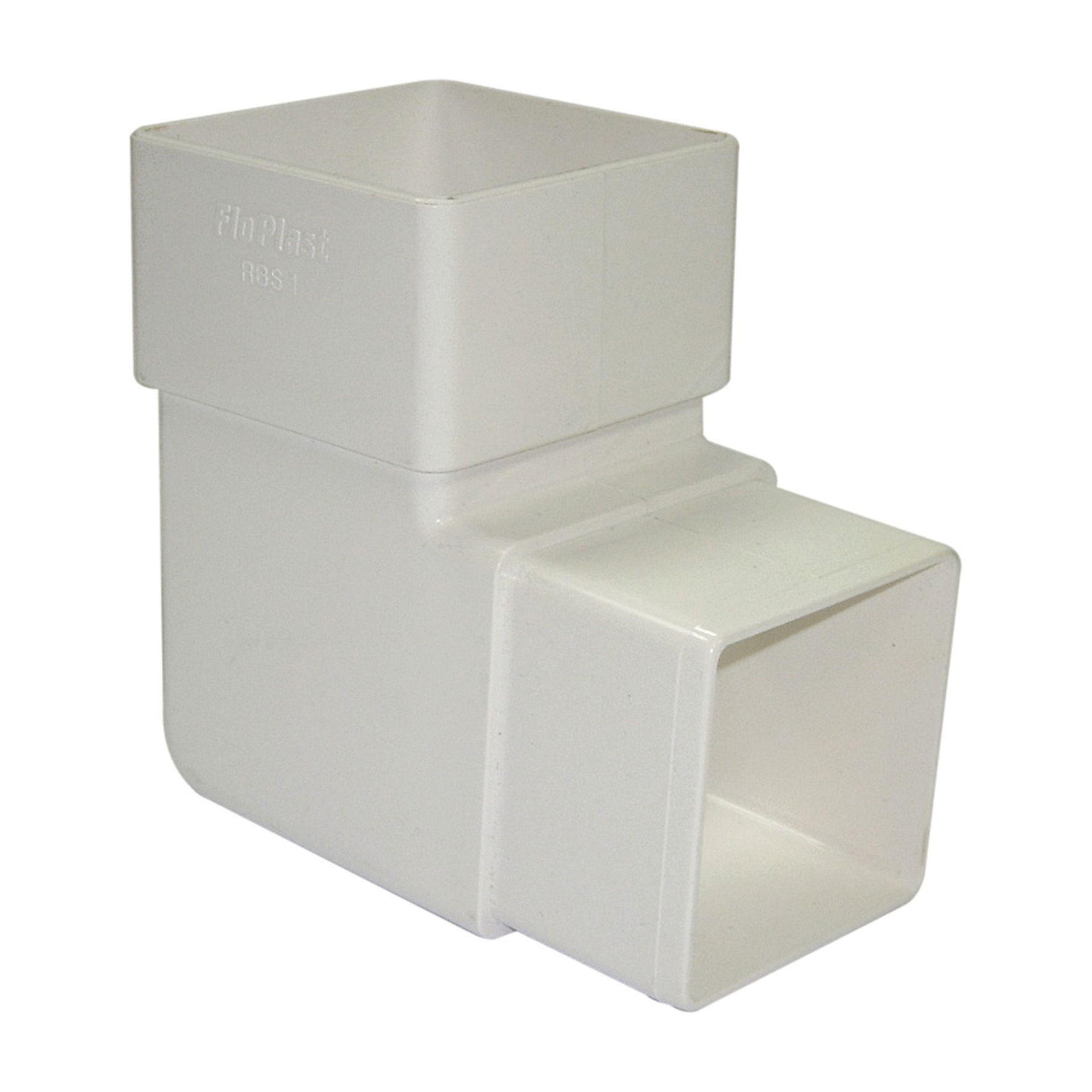 Image of FloPlast 65mm Square Downpipe Offset Bend 92.5° - White