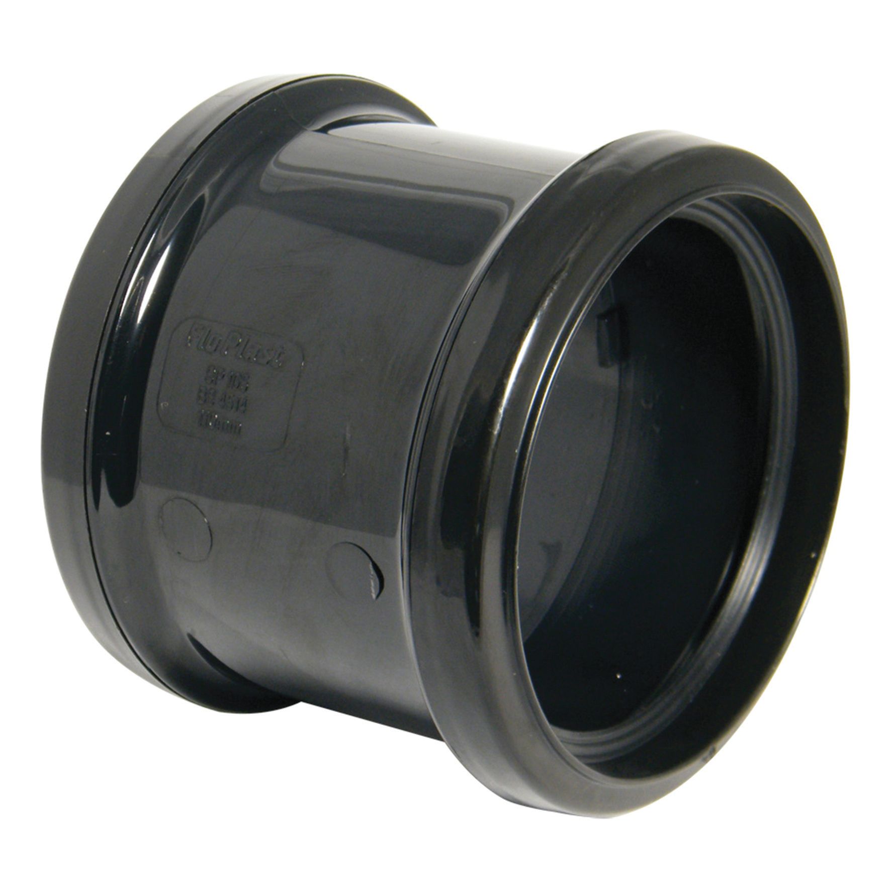 Image of FloPlast 110mm Double Socket Coupling - Black