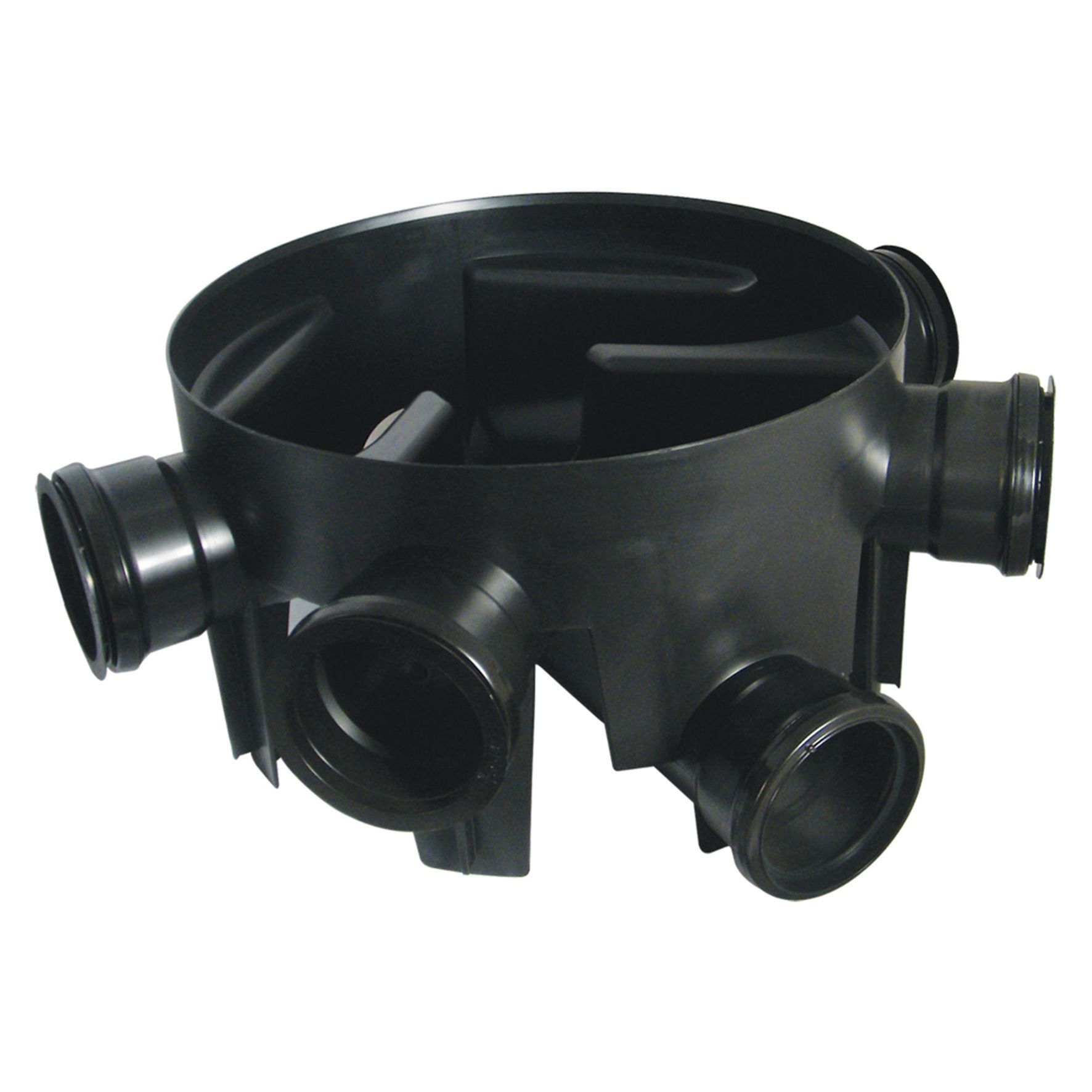 Image of FloPlast 450mm Chamber Base with 5 Fixed Inlets - Black