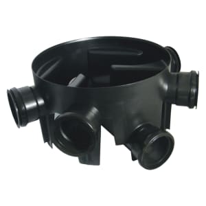 FloPlast 450mm Chamber Base with 5 Fixed Inlets - Black