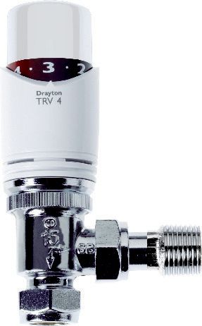 Image of Drayton TRV4 15mm Angled Thermostatic Radiator Valve - White