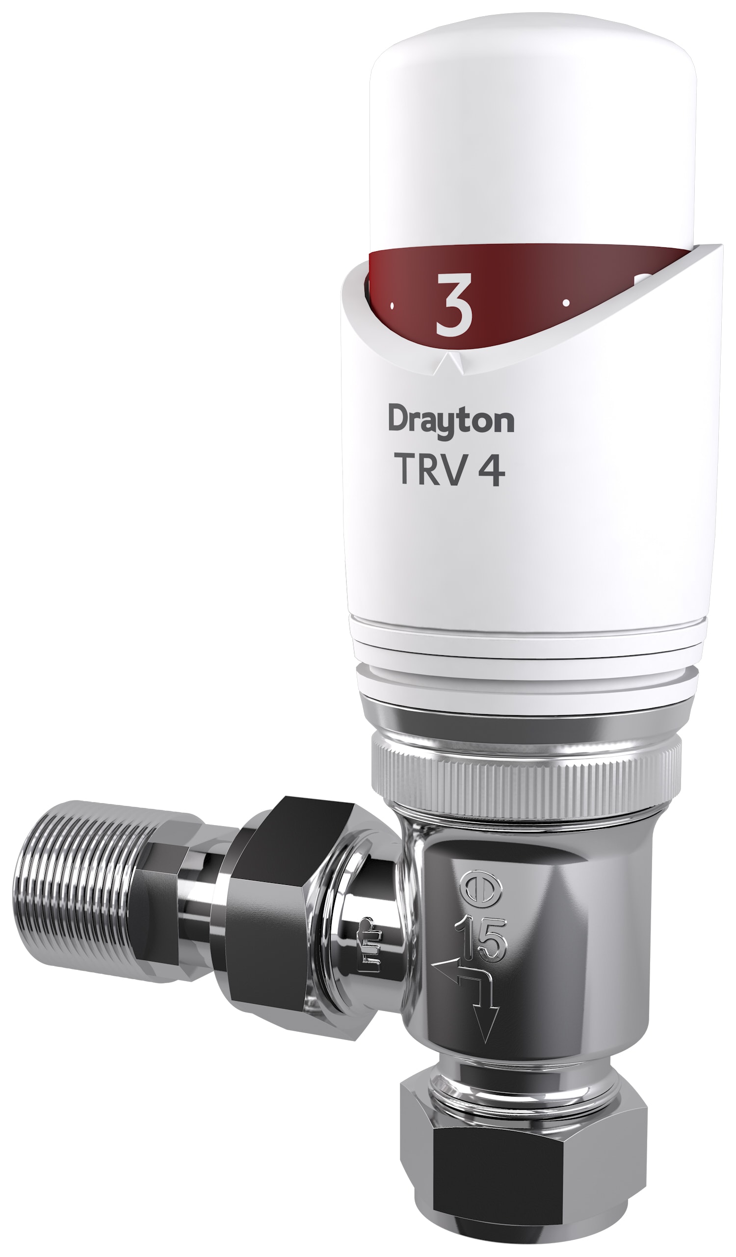 Drayton TRV4 15mm Angled Thermostatic Radiator Valve White Wickes.co.uk