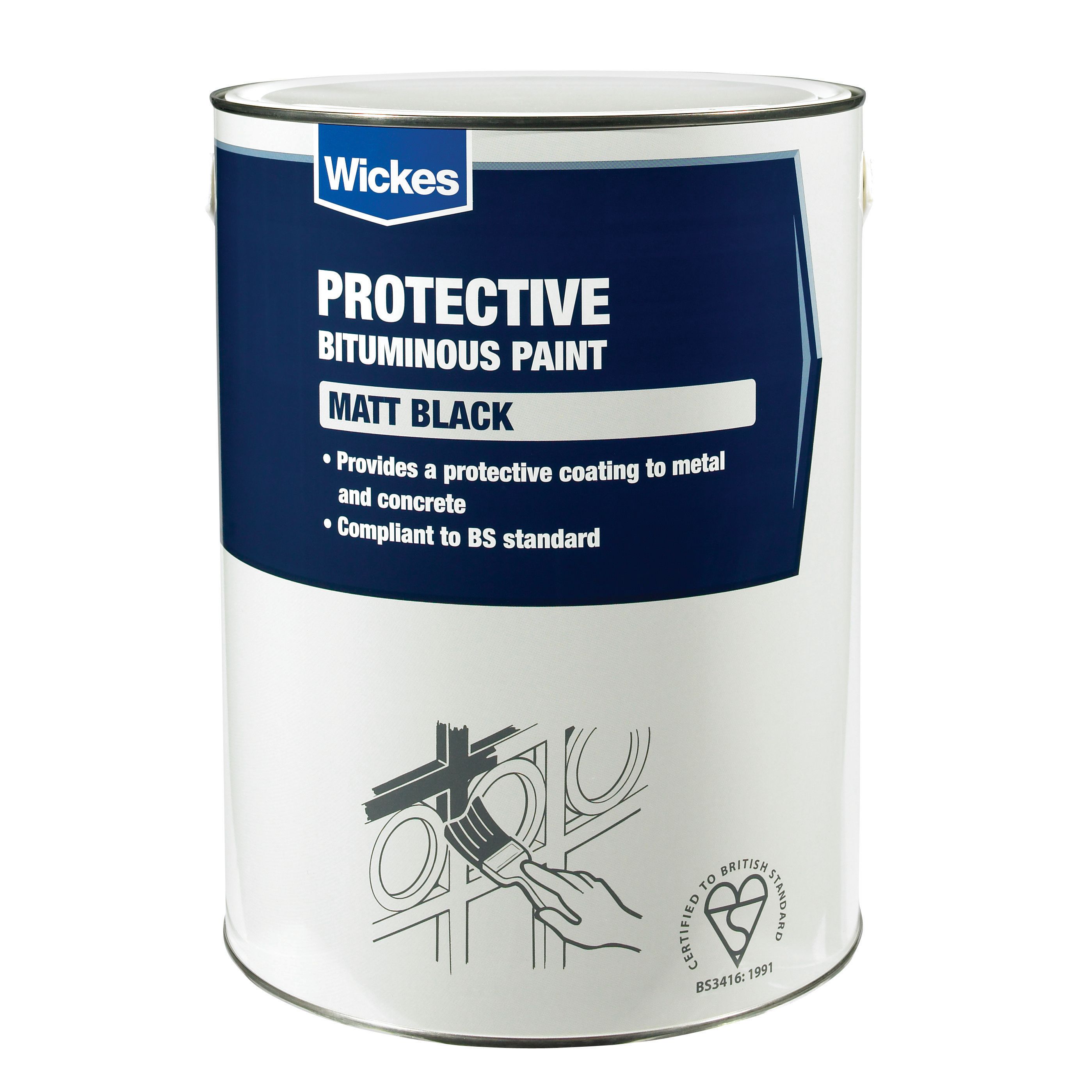 Image of Wickes Metal & Concrete Bitumen Paint - Black 5L