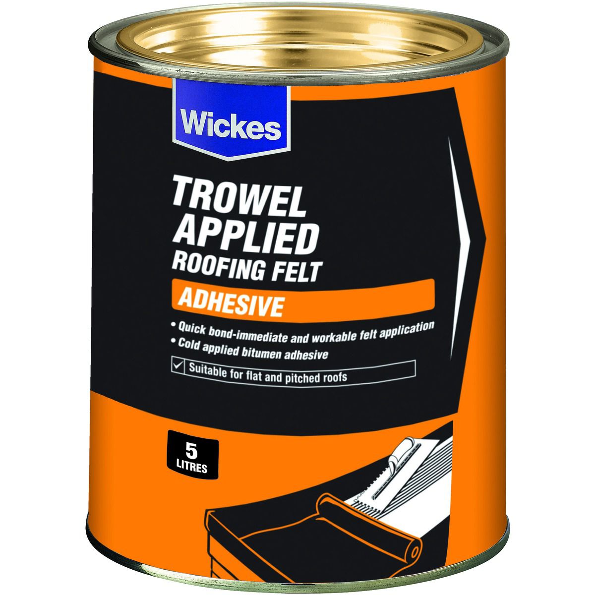 Image of Wickes Trowel On Roofing Felt Adhesive - 5L