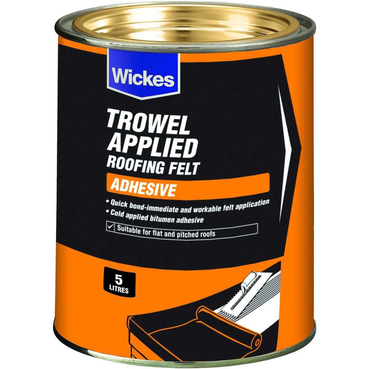 Product image for Wickes Trowel On Roofing Felt Adhesive - 5L