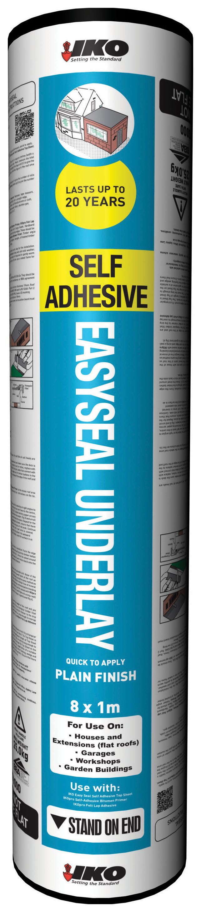 IKO Easyseal Self Adhesive Roofing Felt Underlay 8 x 1m Wickes.co.uk