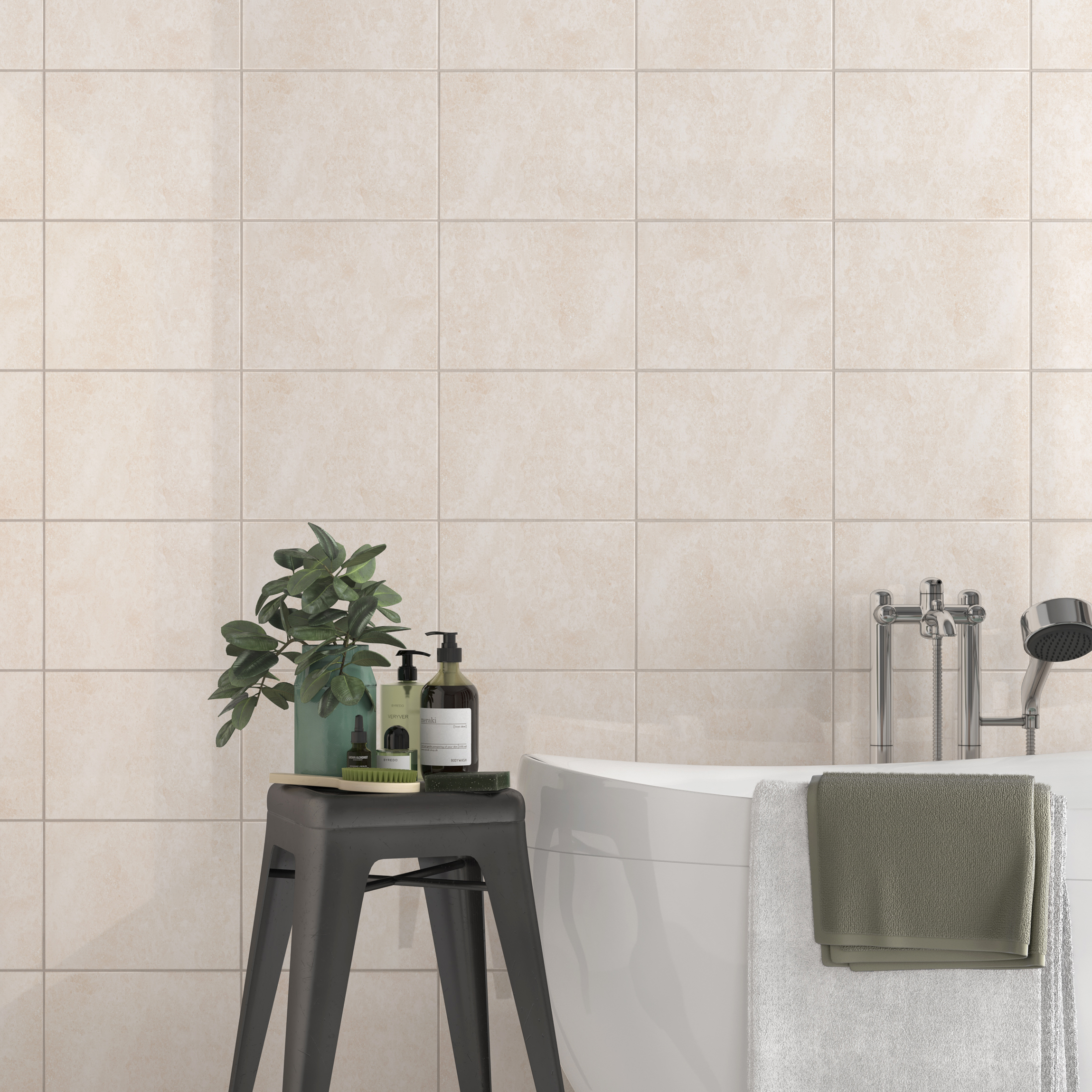 Image of Wickes Tivoli Beige Ceramic Wall Tile - 330 x 250mm