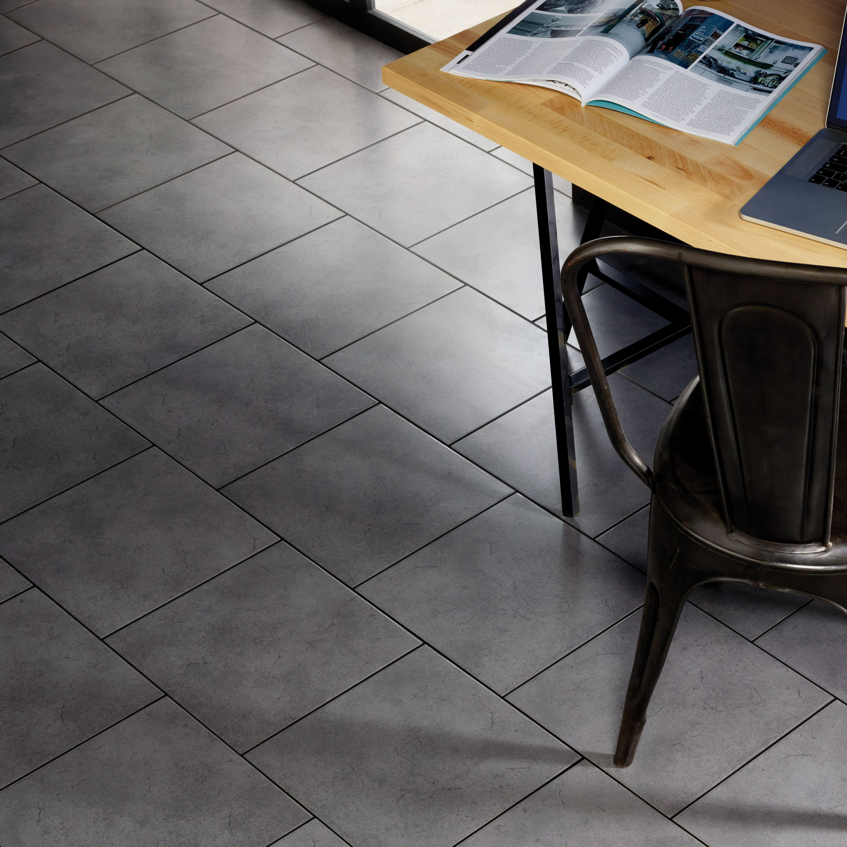 Image of Wickes Urban Grey Ceramic Floor Wall & Floor Tile - 330 x 330mm