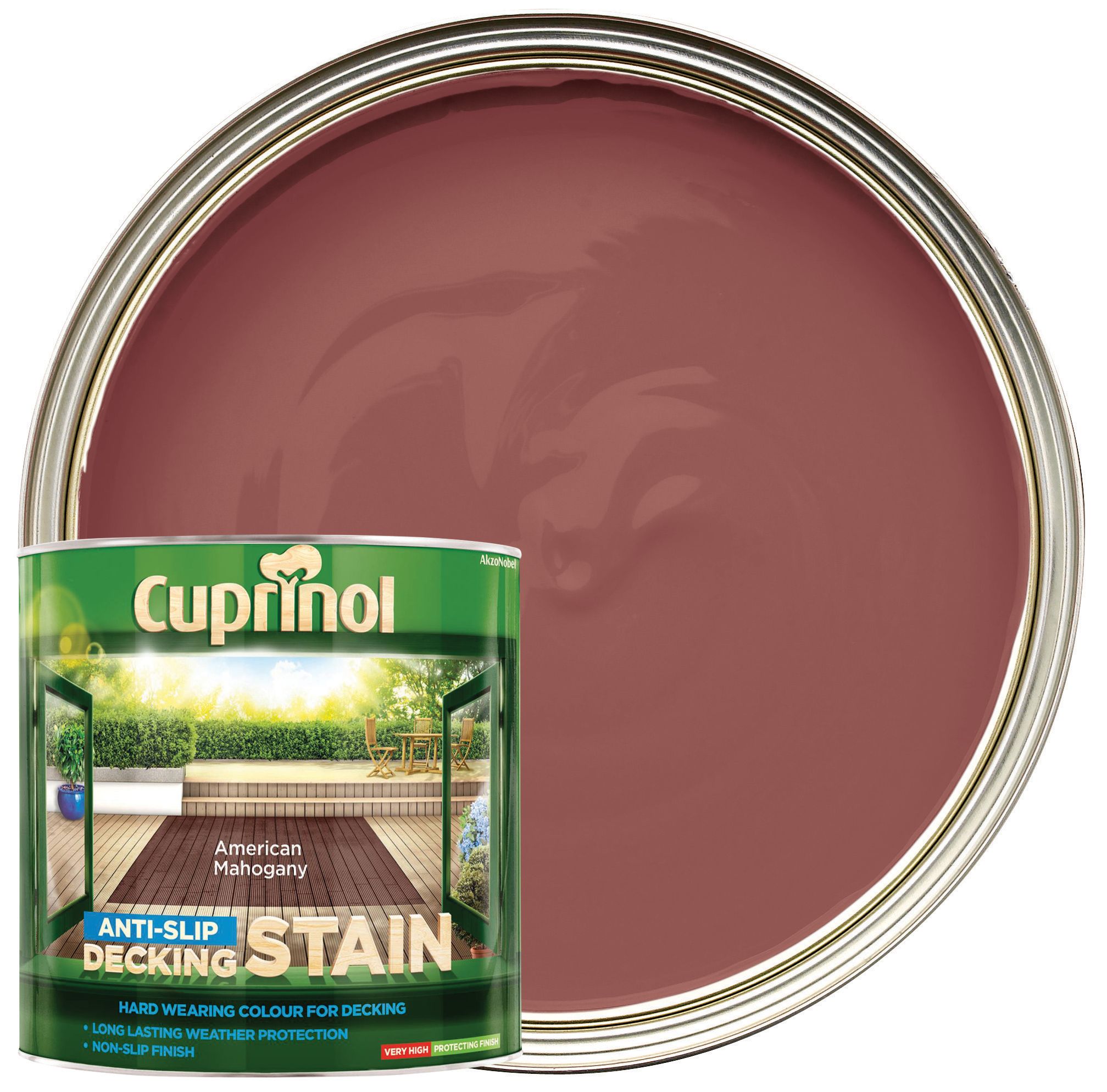 Cuprinol Anti-Slip Decking Stain - American Mahogany 2.5L