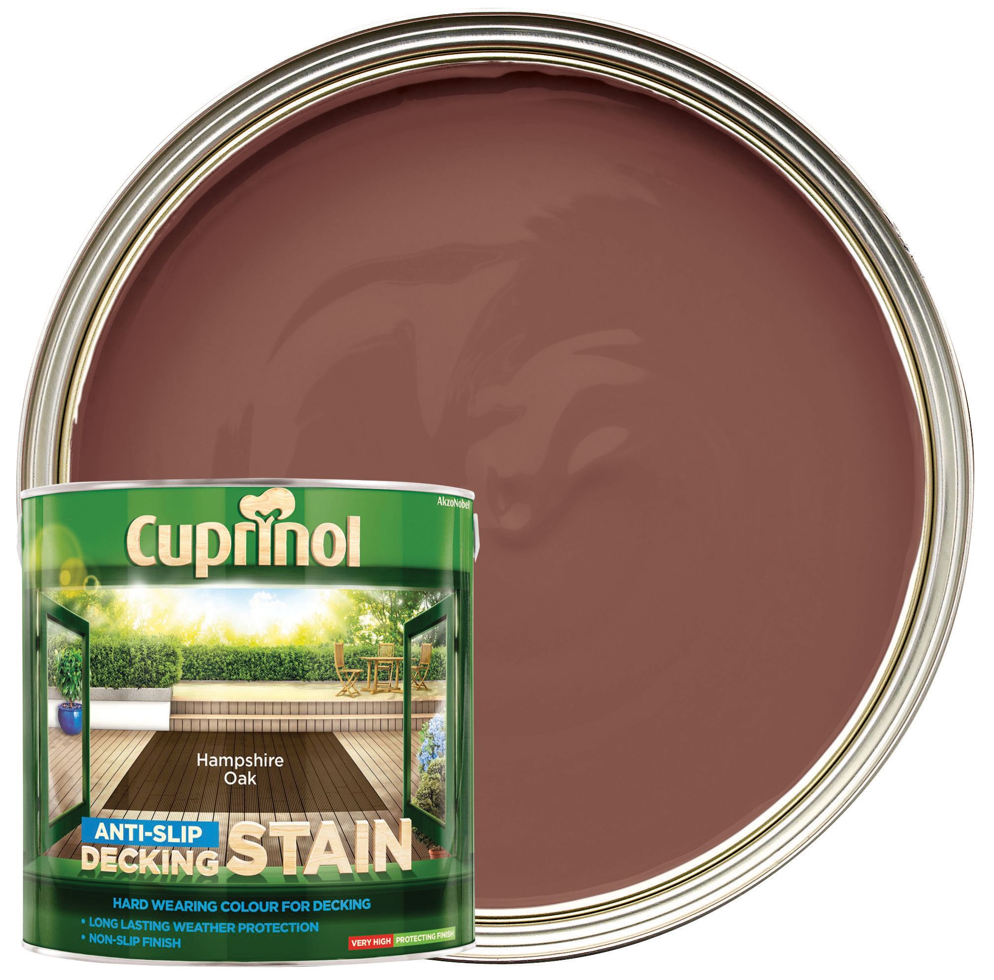 Image of Cuprinol Anti-Slip Decking Stain - Hampshire Oak 2.5L