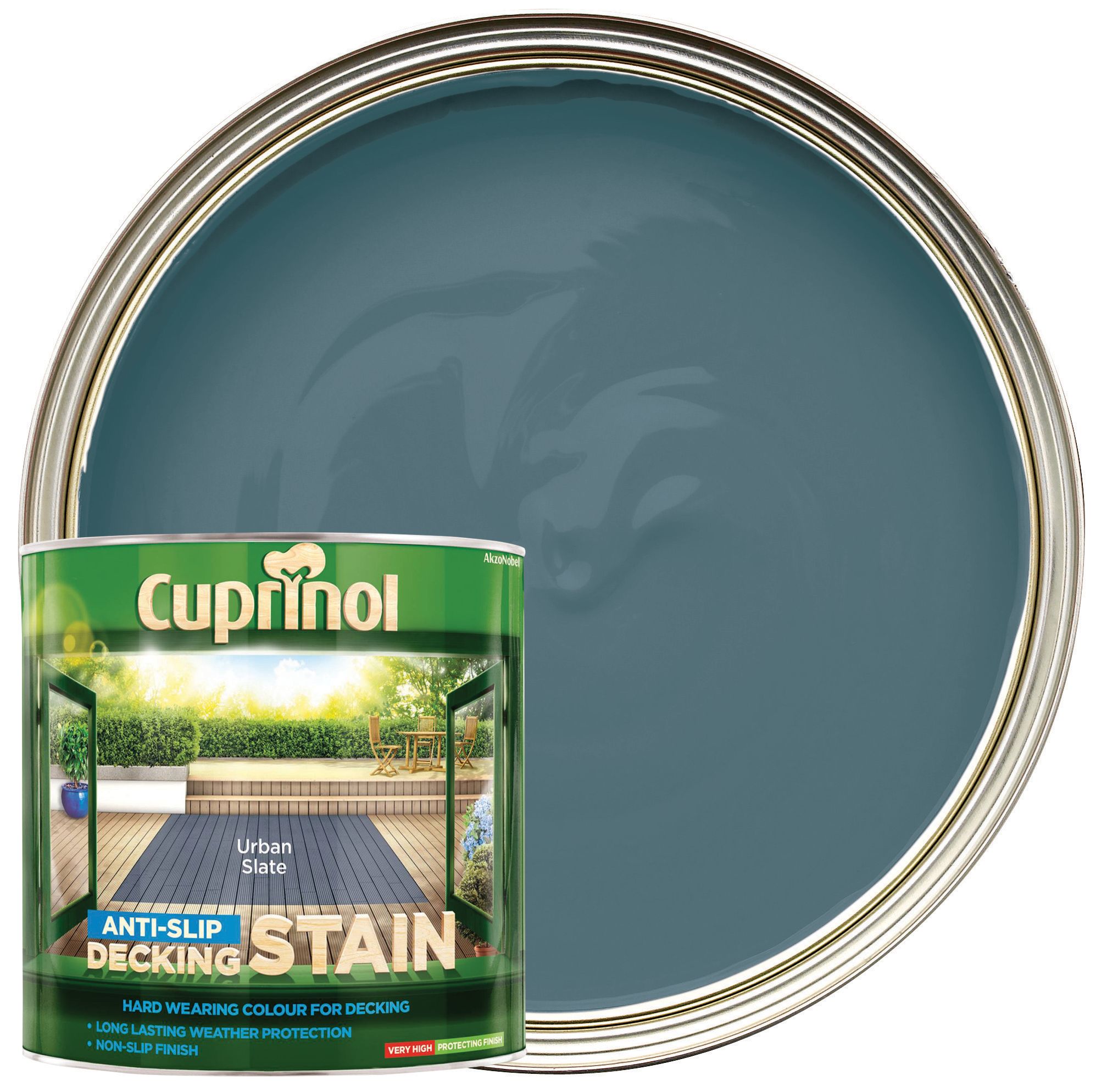 Cuprinol Anti-Slip Decking Stain - Urban Slate - 2.5L-6762 