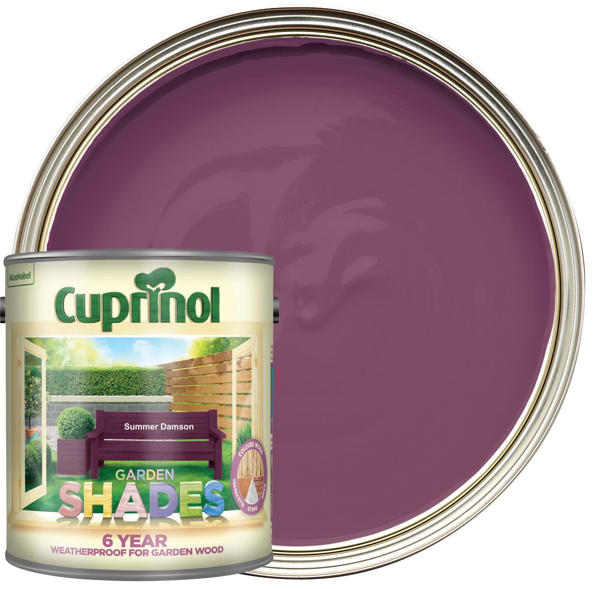 Cuprinol Garden Shades Matt Wood Treatment - Summer Damson - 2.5L-6841 