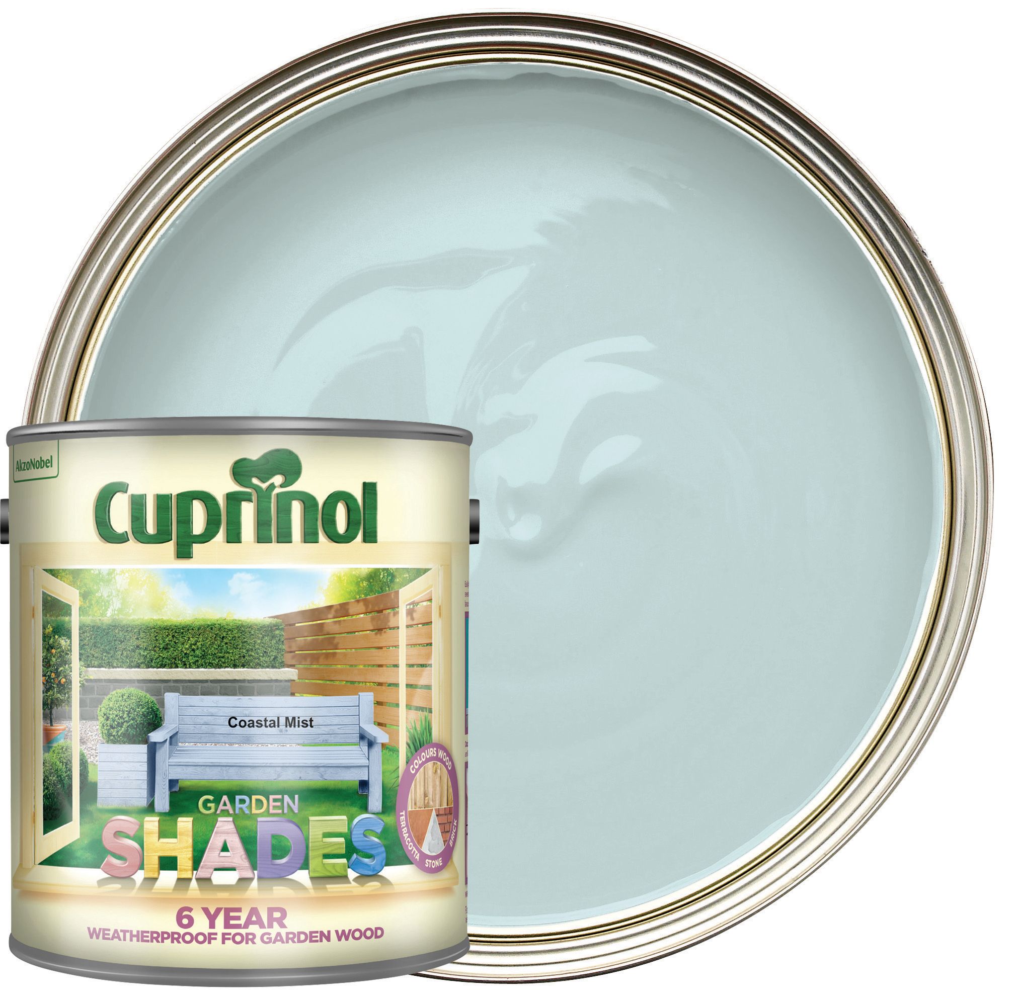 Image of Cuprinol Garden Shades Matt Wood Treatment - Coastal Mist 2.5L