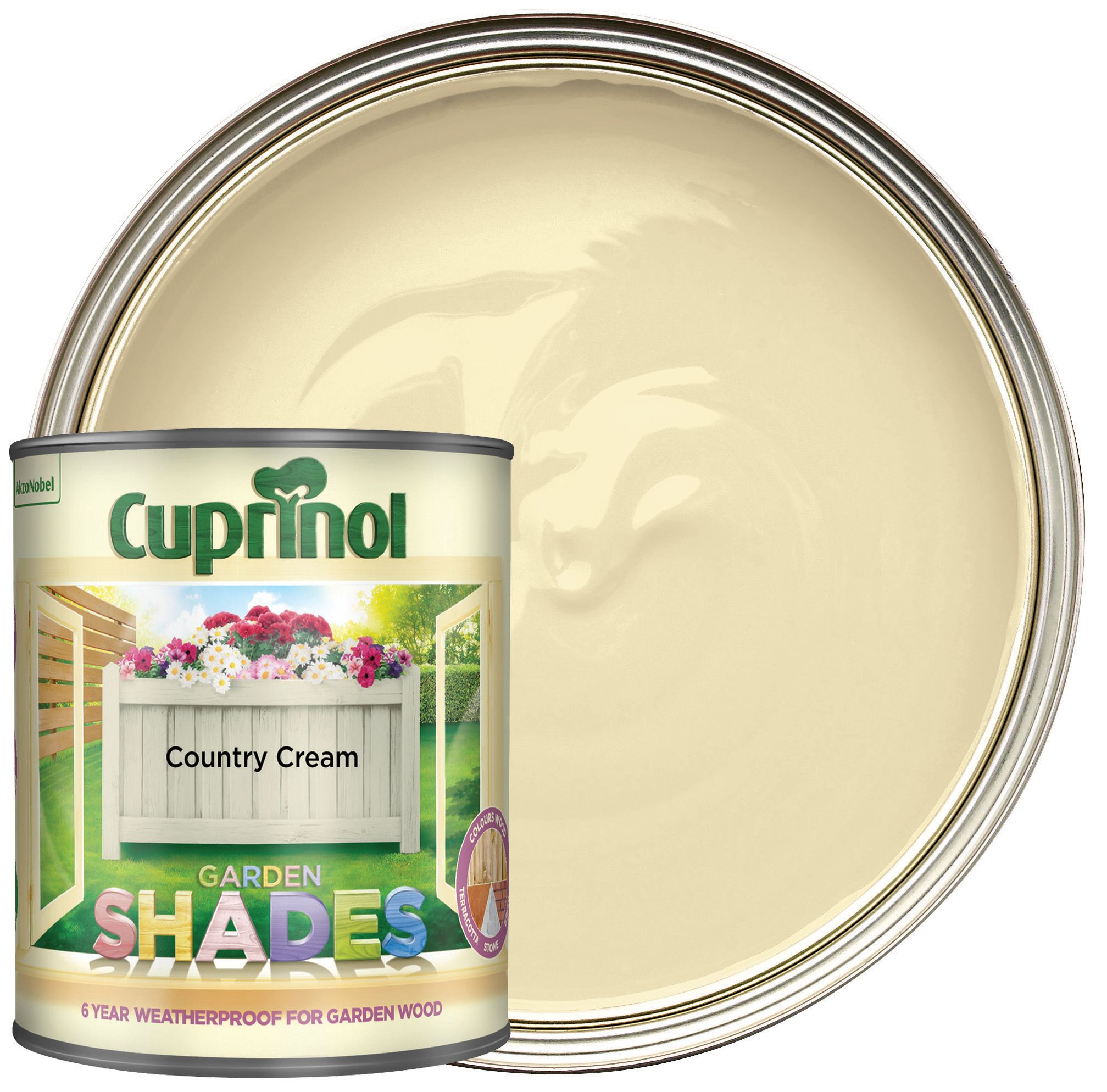 Image of Cuprinol Garden Shades Matt Wood Treatment - Country Cream 1L