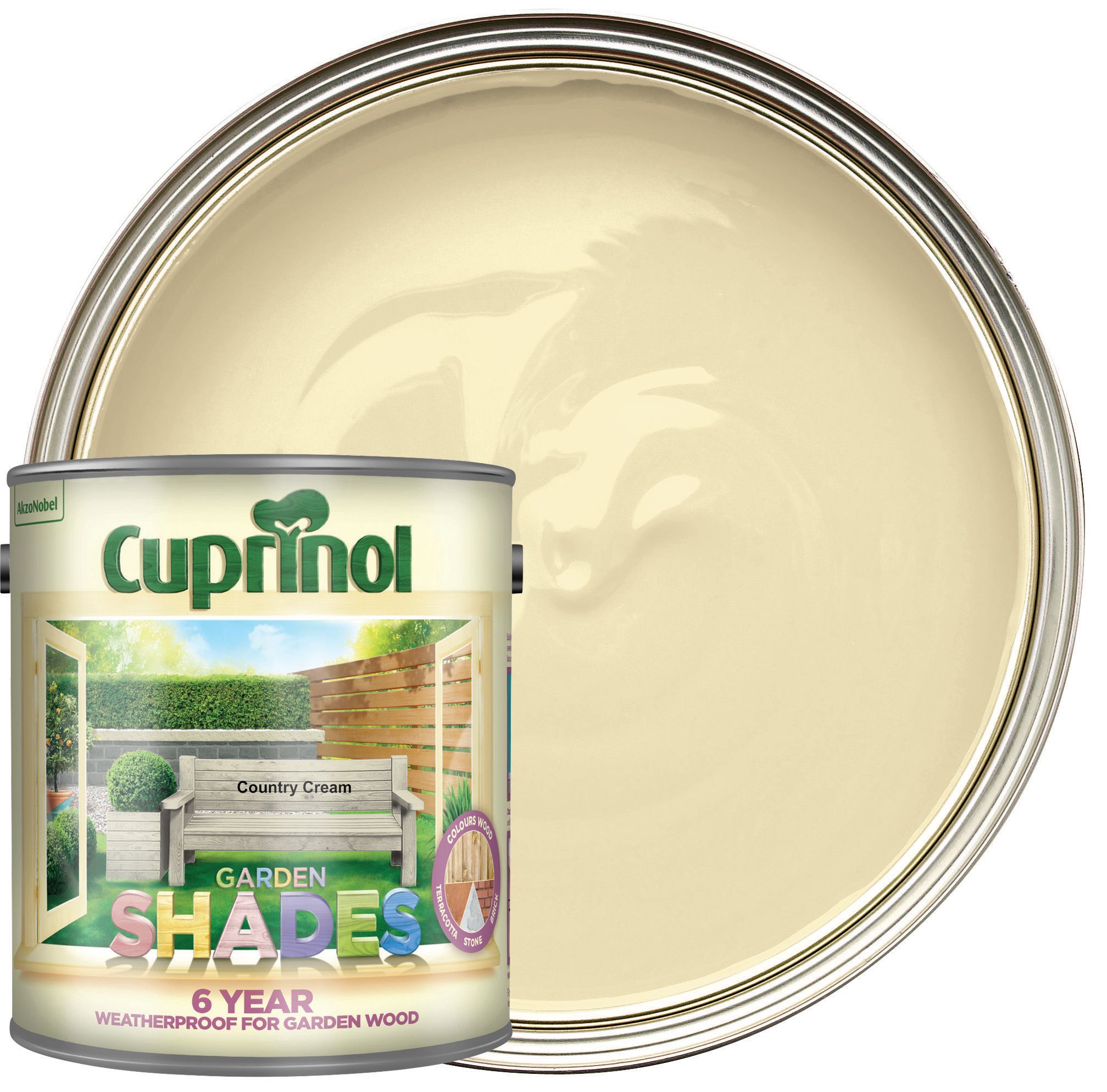 Image of Cuprinol Garden Shades Matt Wood Treatment - Country Cream 2.5L
