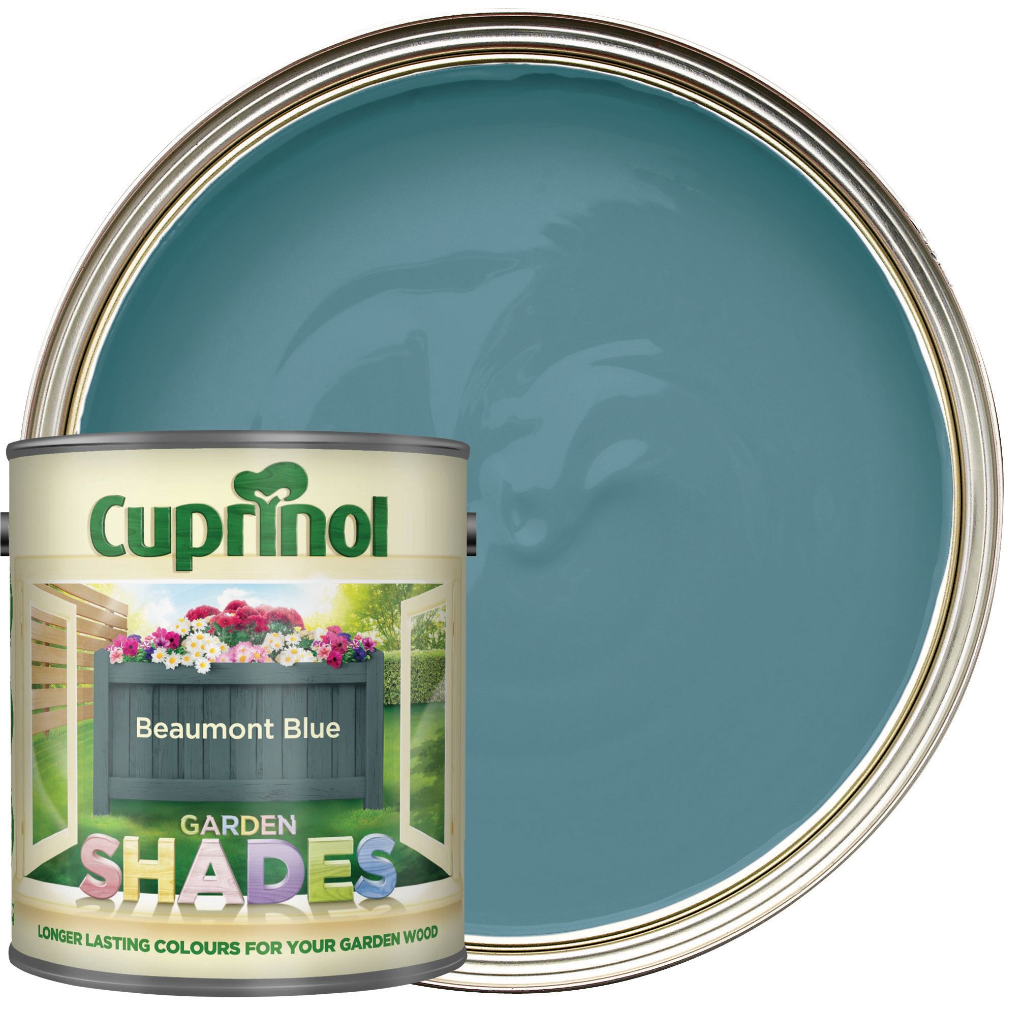 Image of Cuprinol Garden Shades Matt Wood Treatment - Beaumont Blue 1L