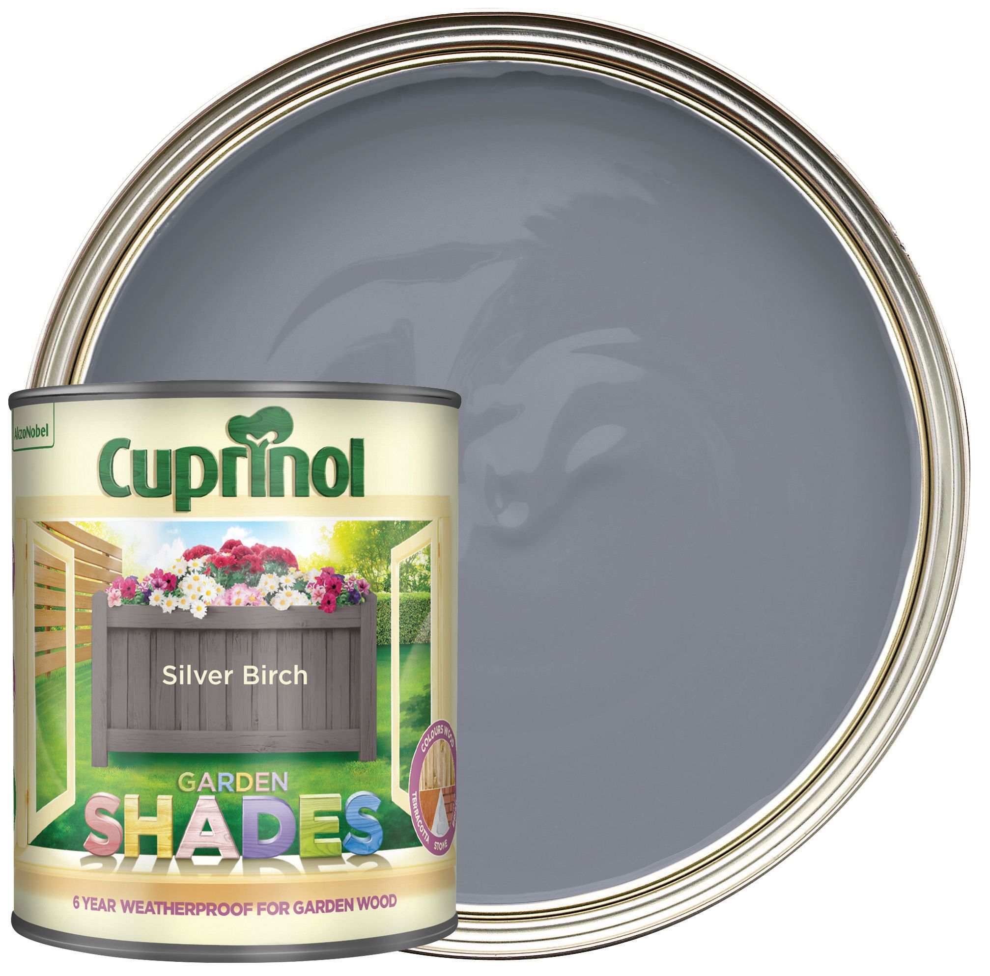Image of Cuprinol Garden Shades Matt Wood Treatment - Silver Birch 1L